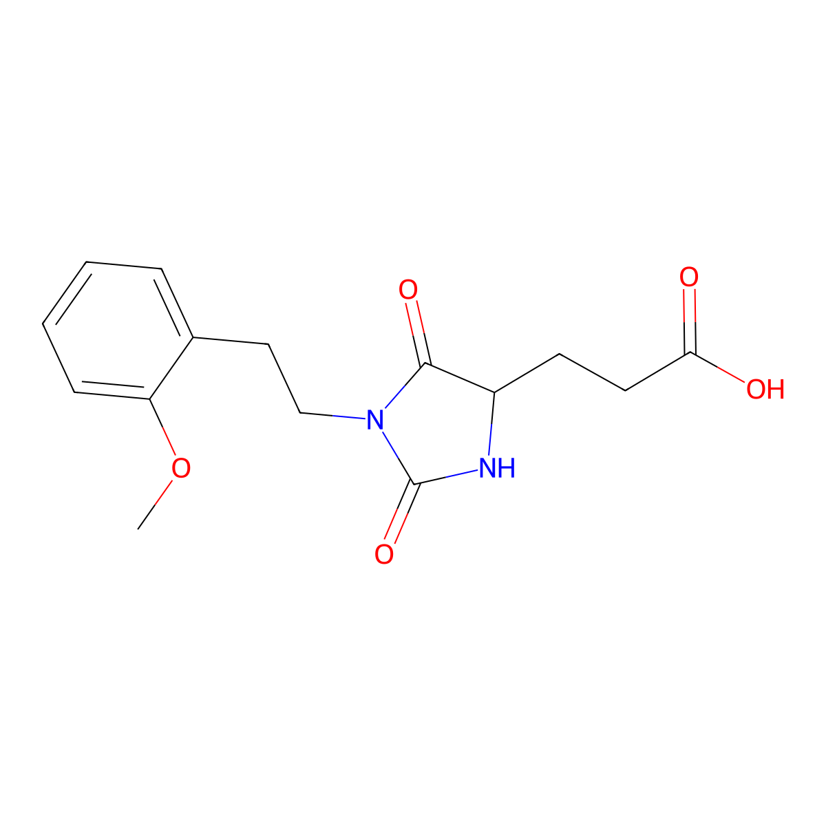 3-{1-[2-(2-Methoxyphenyl)ethyl]-2,5-dioxoimidazolidin-4-yl}propanoic acid molecular structure, CAS 1955514-48-3