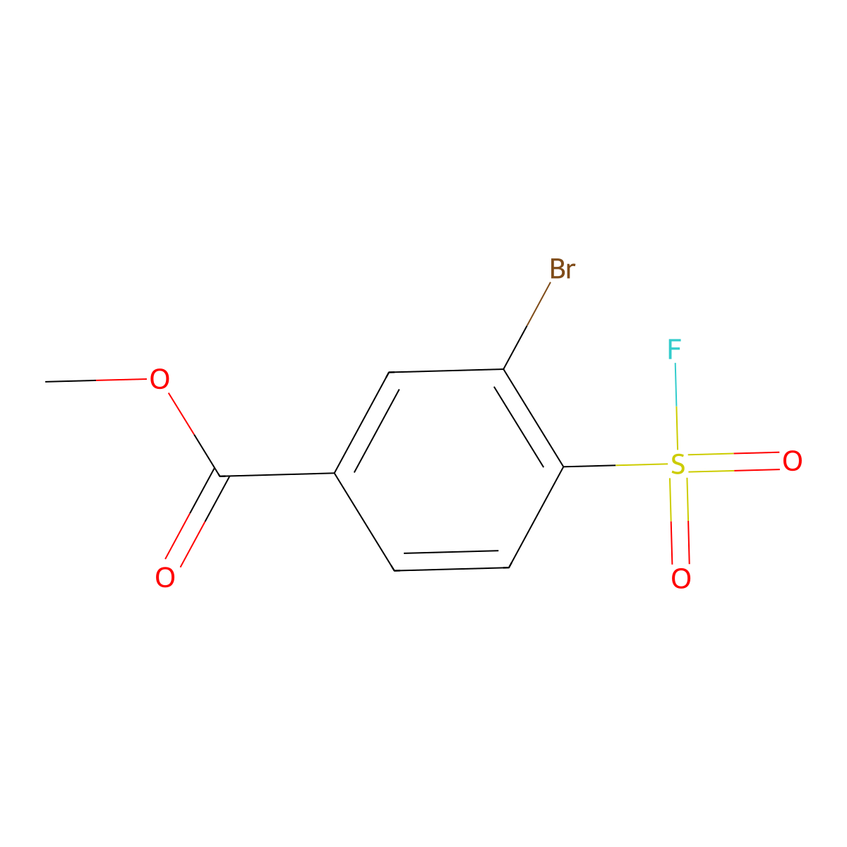 Methyl 3-bromo-4-(fluorosulfonyl)benzoate molecular structure, CAS 1955514-50-7