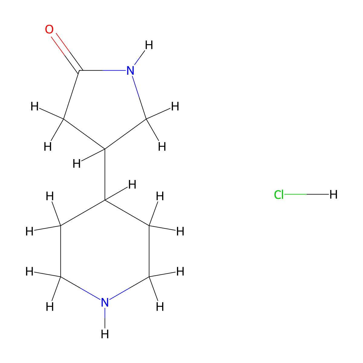 4-(Piperidin-4-yl)pyrrolidin-2-one hydrochloride molecular structure, CAS 1955514-60-9