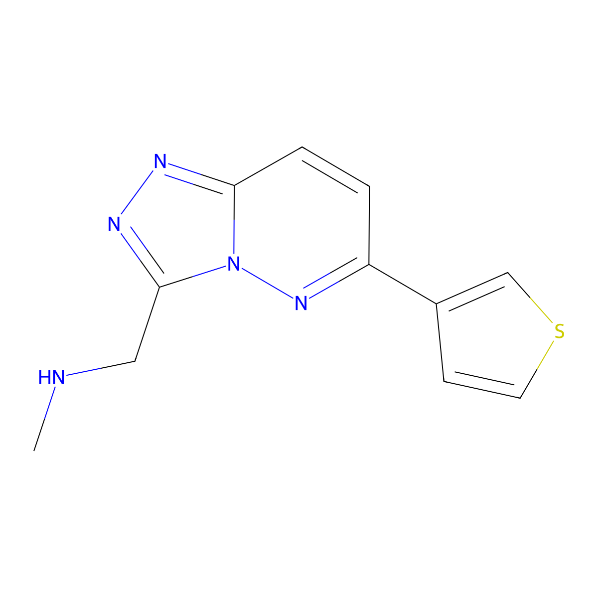 N-methyl-1-(6-(thiophen-3-yl)-[1,2,4]triazolo[4,3-b]pyridazin-3-yl)methanamine molecular structure, CAS 1955514-74-5