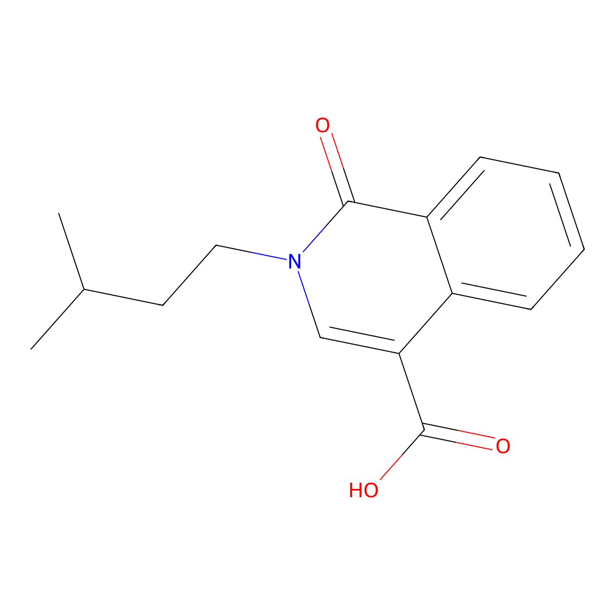 2-(3-Methylbutyl)-1-oxo-1,2-dihydroisoquinoline-4-carboxylic acid molecular structure, CAS 1955514-76-7