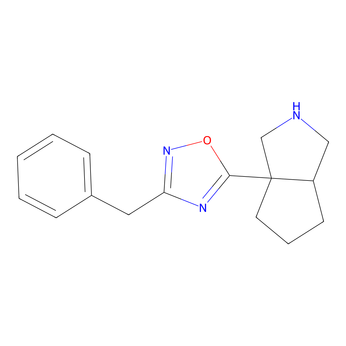 3-Benzyl-5-{octahydrocyclopenta[c]pyrrol-3a-yl}-1,2,4-oxadiazole molecular structure, CAS 1955514-77-8