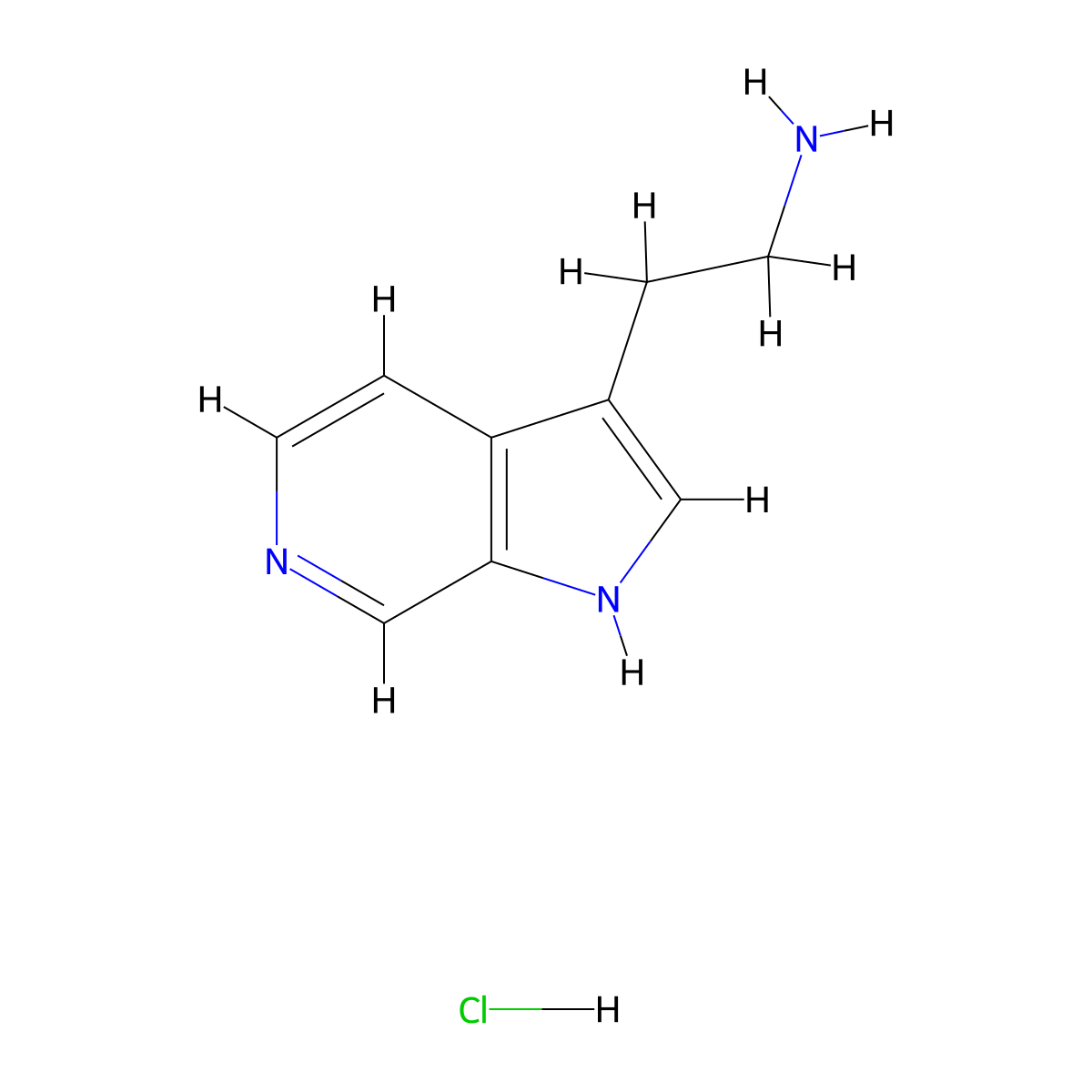 2-{1H-pyrrolo[2,3-c]pyridin-3-yl}ethan-1-amine hydrochloride molecular structure, CAS 1955514-82-5