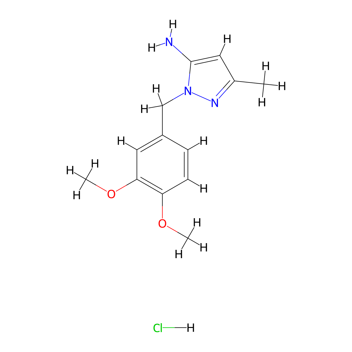 1-[(3,4-dimethoxyphenyl)methyl]-3-methyl-1H-pyrazol-5-amine hydrochloride molecular structure, CAS 1955514-87-0