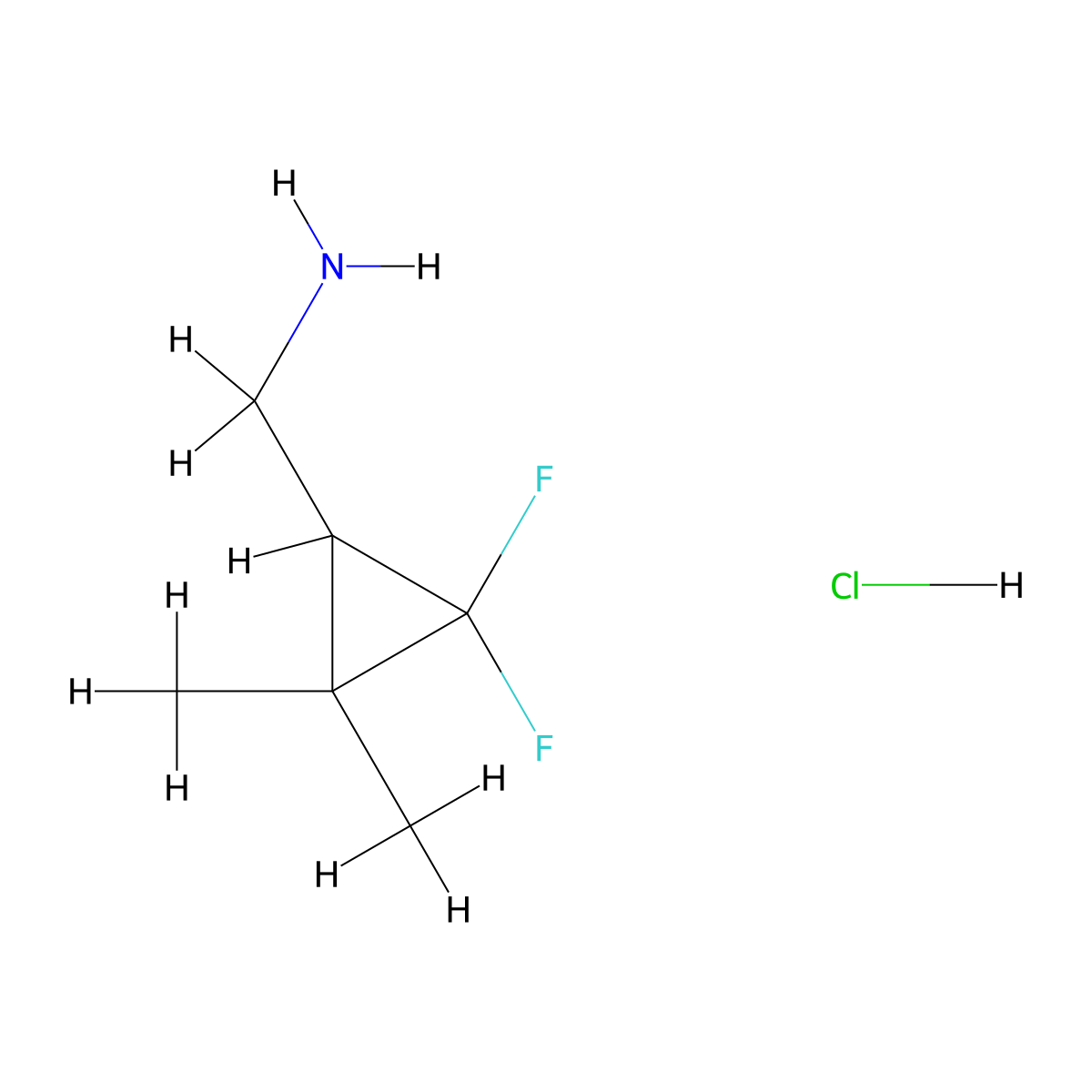 (2,2-Difluoro-3,3-dimethylcyclopropyl)methanamine hydrochloride molecular structure, CAS 1955514-92-7