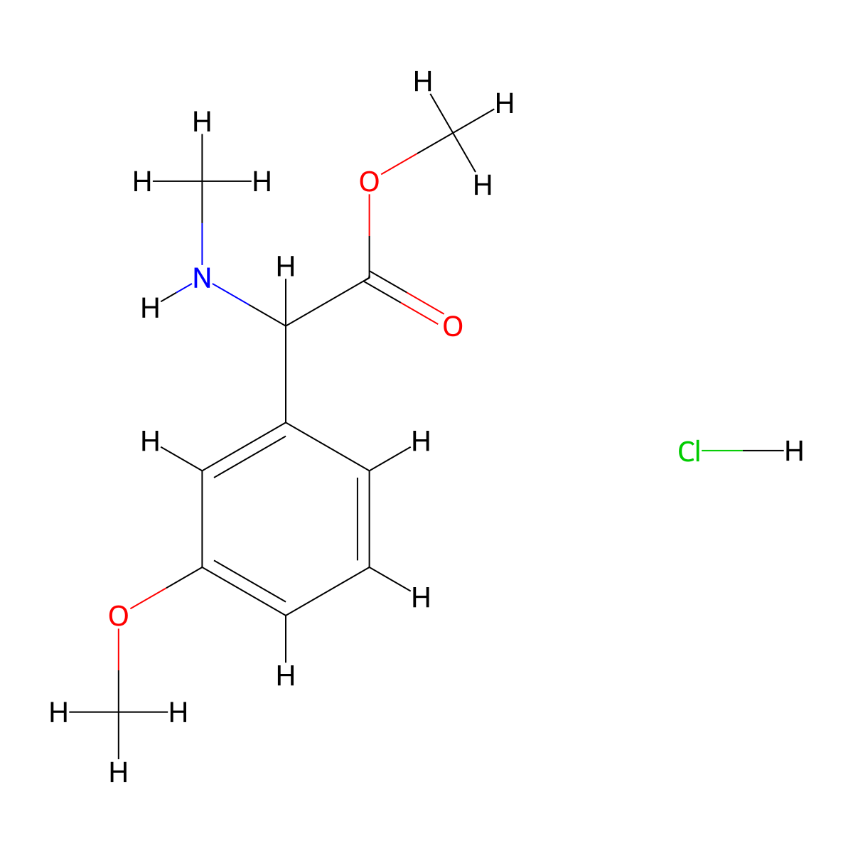 Methyl 2-(3-methoxyphenyl)-2-(methylamino)acetate hydrochloride molecular structure, CAS 1955514-93-8