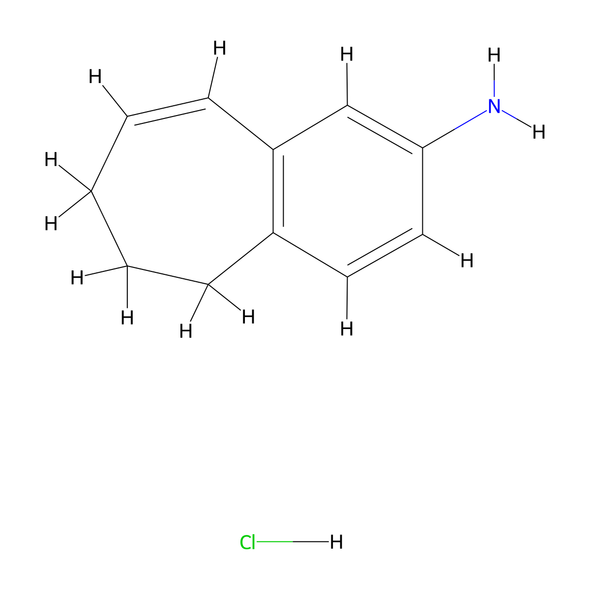 6,7-dihydro-5H-benzo[7]annulen-2-amine hydrochloride molecular structure, CAS 1955514-98-3