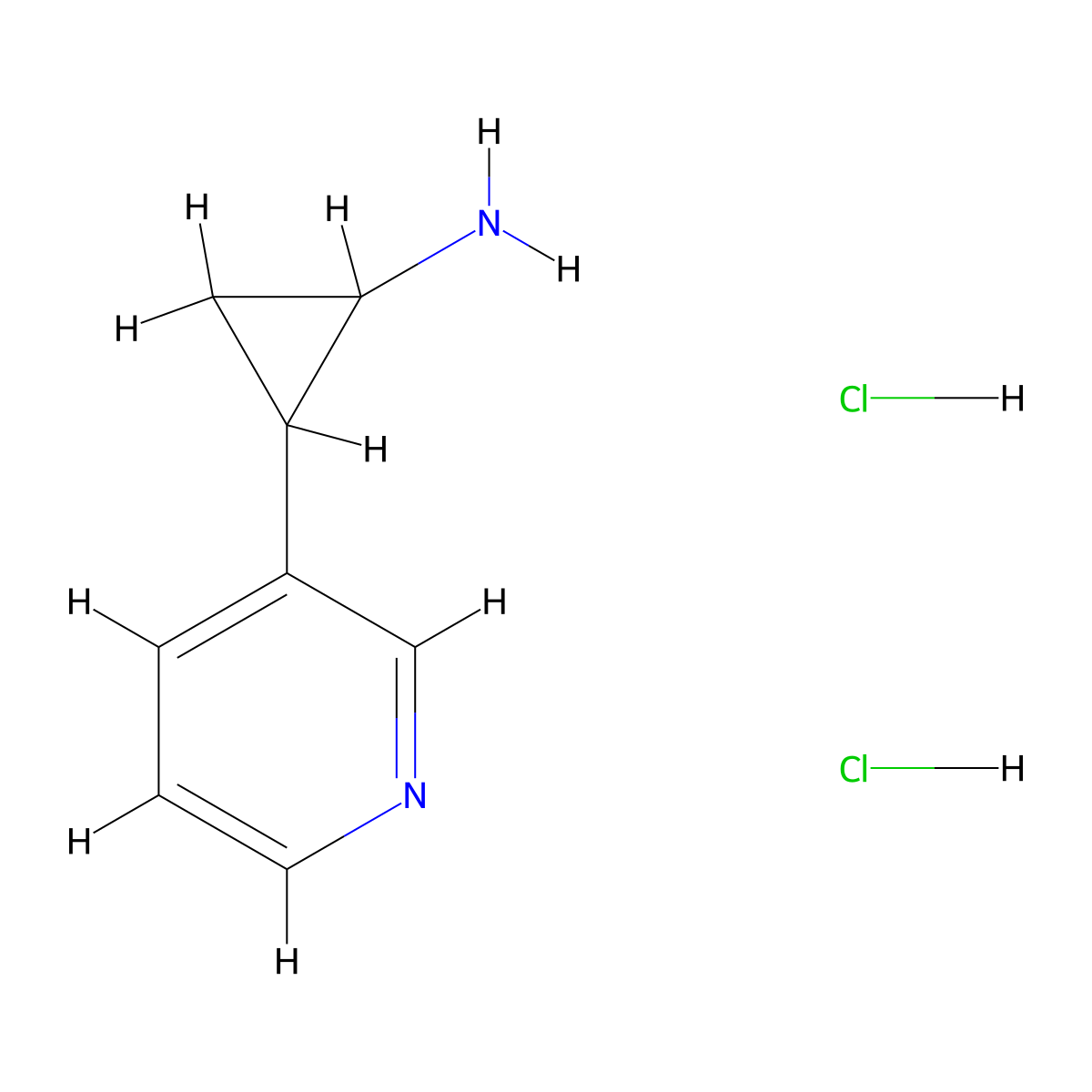 2-(Pyridin-3-yl)cyclopropan-1-amine dihydrochloride molecular structure, CAS 1955515-09-9
