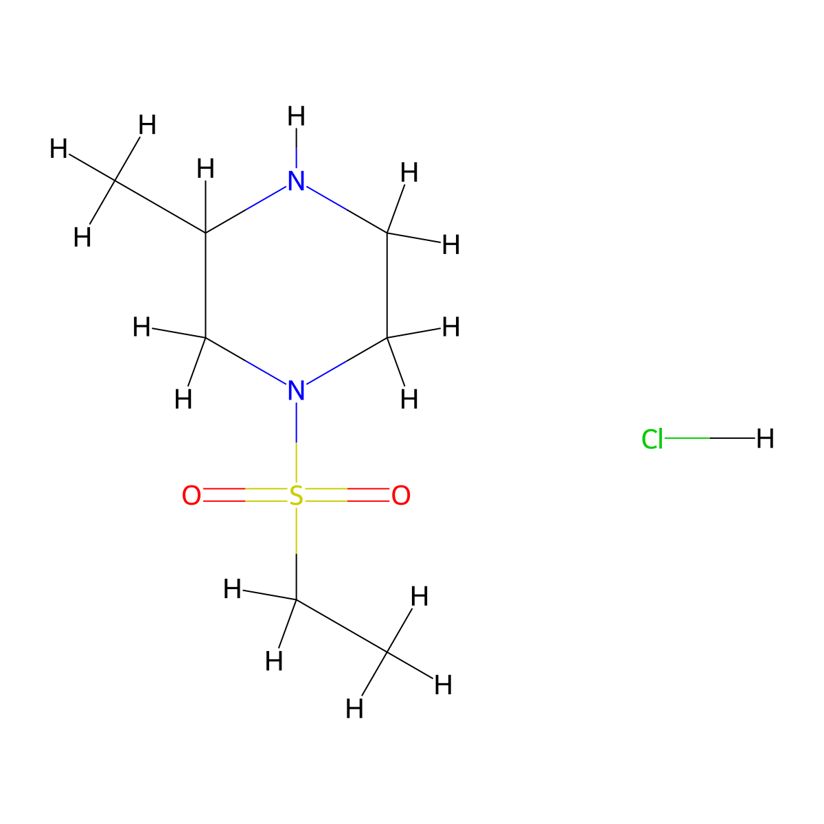 1-(Ethanesulfonyl)-3-methylpiperazine hydrochloride molecular structure, CAS 1955515-11-3