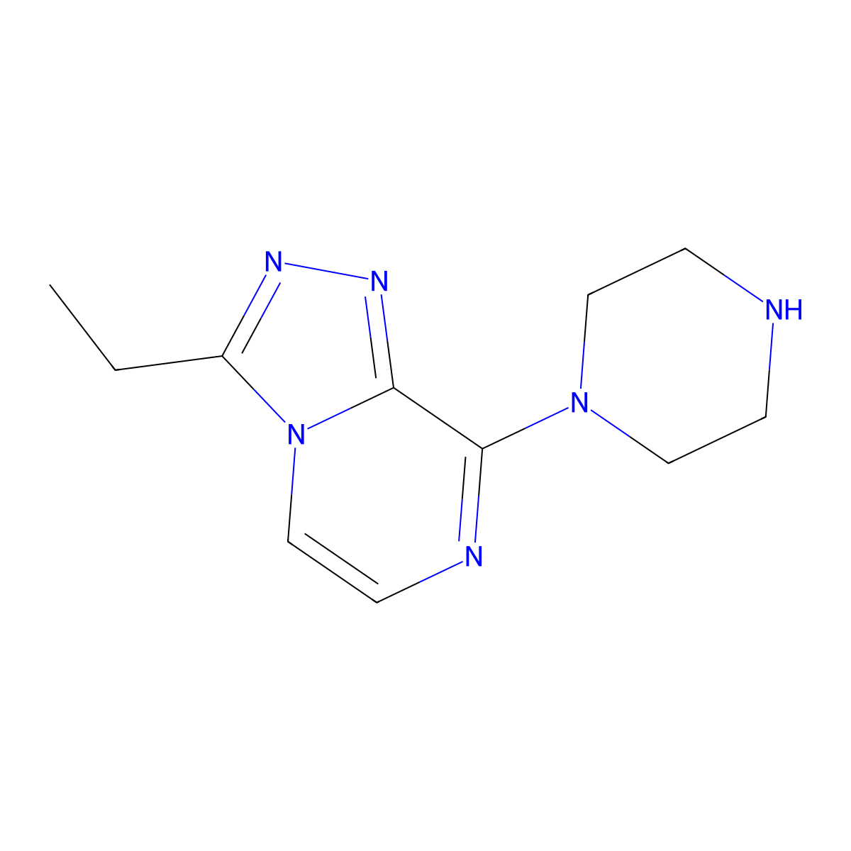 3-Ethyl-8-(piperazin-1-yl)-[1,2,4]triazolo[4,3-a]pyrazine molecular structure, CAS 1955515-15-7