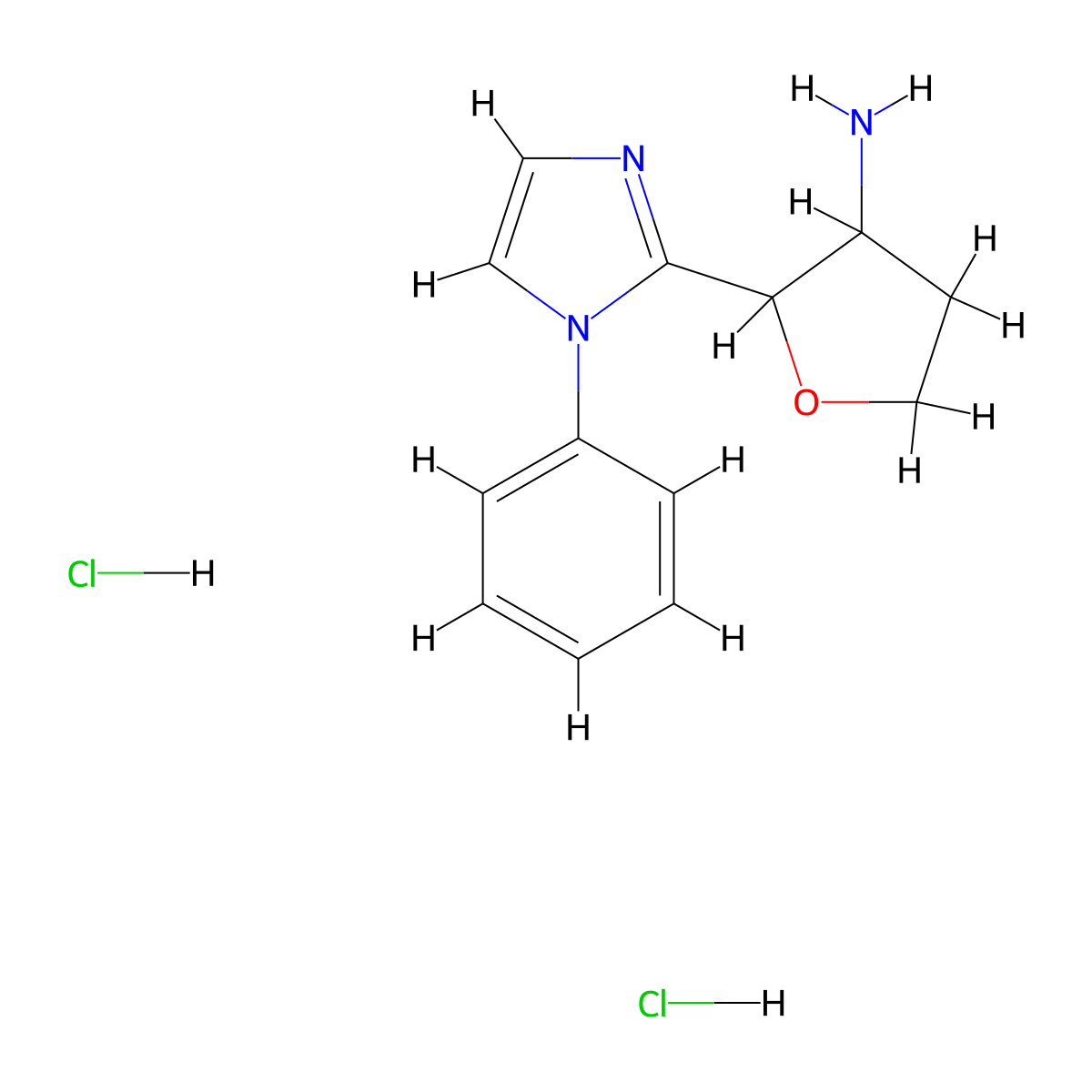 2-(1-Phenyl-1H-imidazol-2-yl)oxolan-3-amine dihydrochloride molecular structure, CAS 1955515-21-5