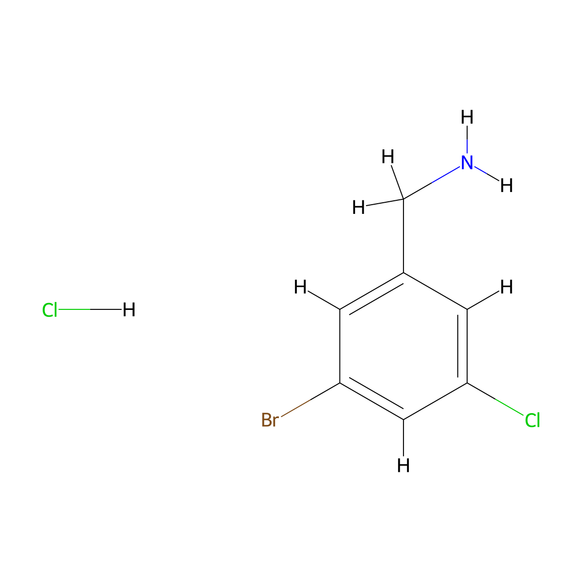 (3-Bromo-5-chlorophenyl)methanamine hydrochloride molecular structure, CAS 1955515-22-6