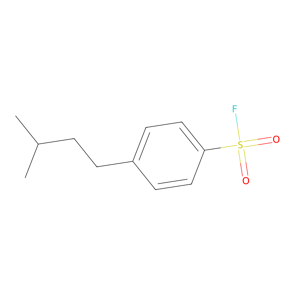 4-(3-Methylbutyl)benzene-1-sulfonyl fluoride molecular structure, CAS 1955515-27-1