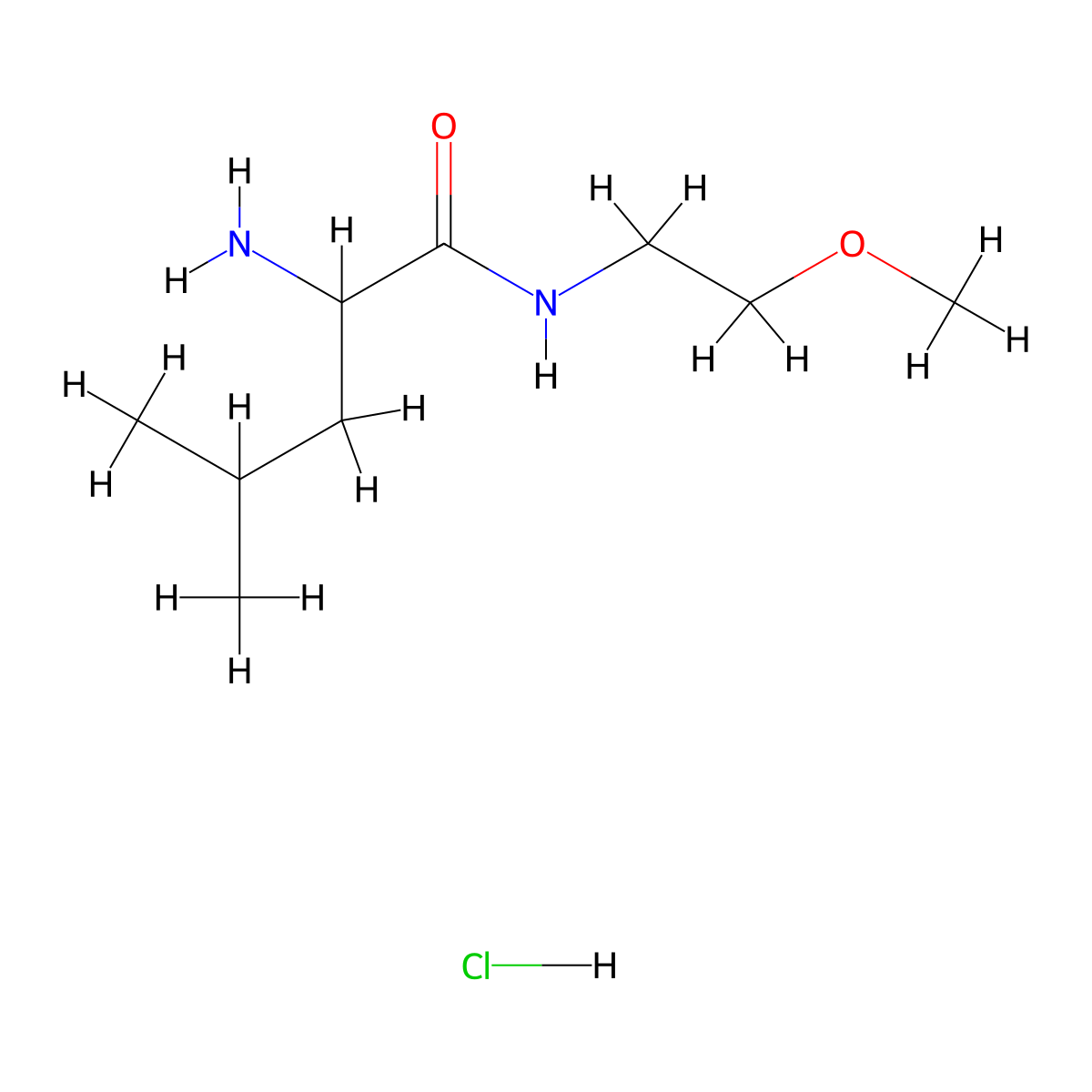 2-amino-N-(2-methoxyethyl)-4-methylpentanamide hydrochloride molecular structure, CAS 1955515-38-4