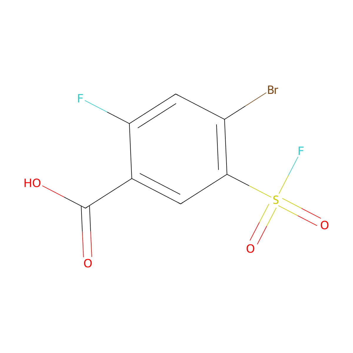 4-Bromo-2-fluoro-5-(fluorosulfonyl)benzoic acid molecular structure, CAS 1955515-41-9