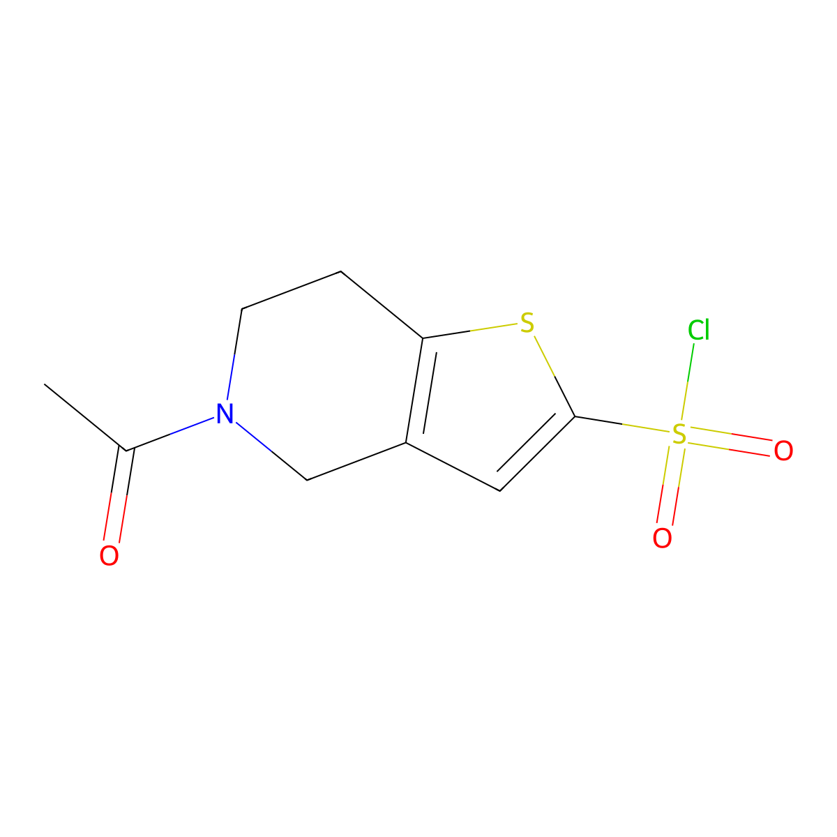 5-acetyl-4H,5H,6H,7H-thieno[3,2-c]pyridine-2-sulfonyl chloride molecular structure, CAS 1955515-45-3