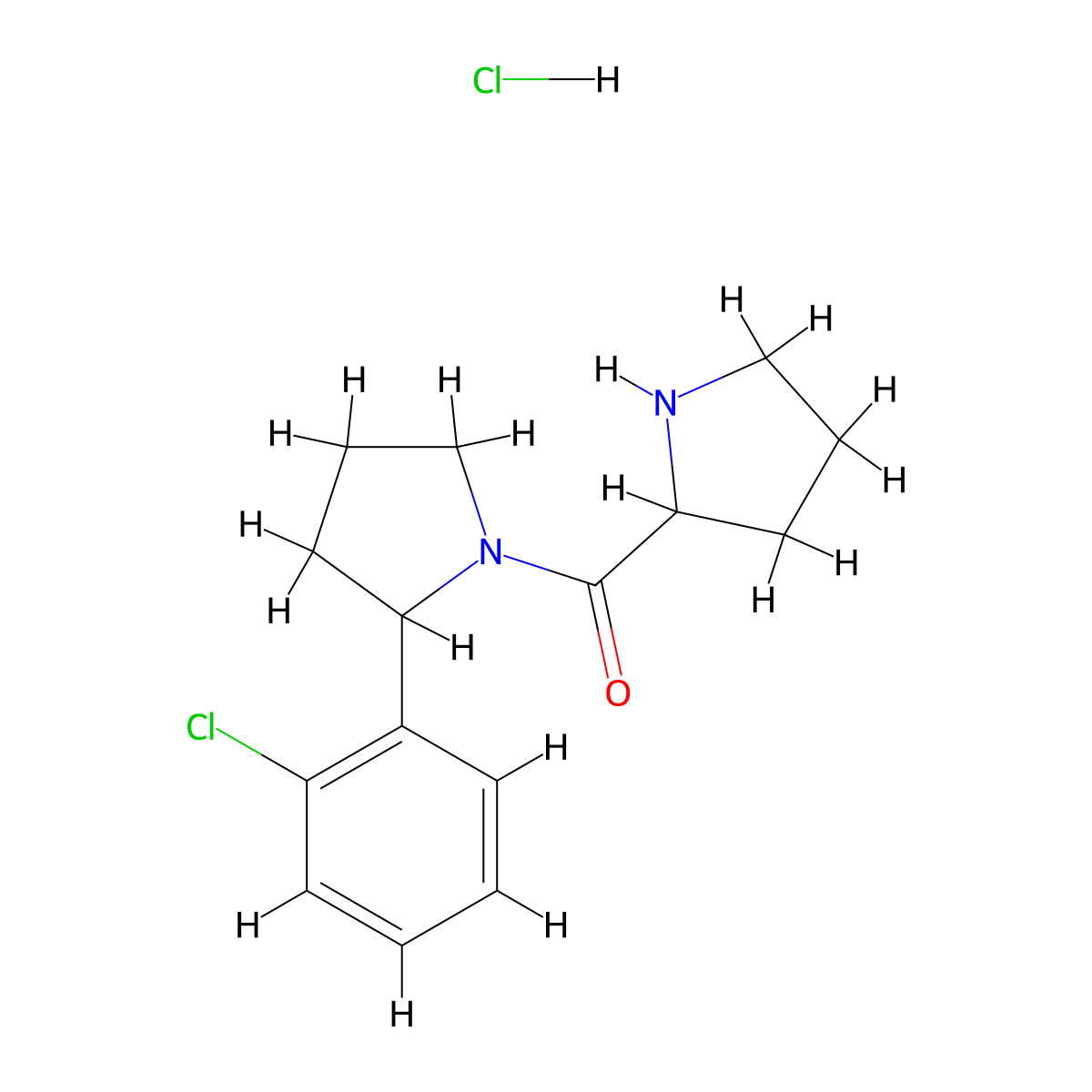 2-(2-Chlorophenyl)-1-(pyrrolidine-2-carbonyl)pyrrolidine hydrochloride molecular structure, CAS 1955515-47-5