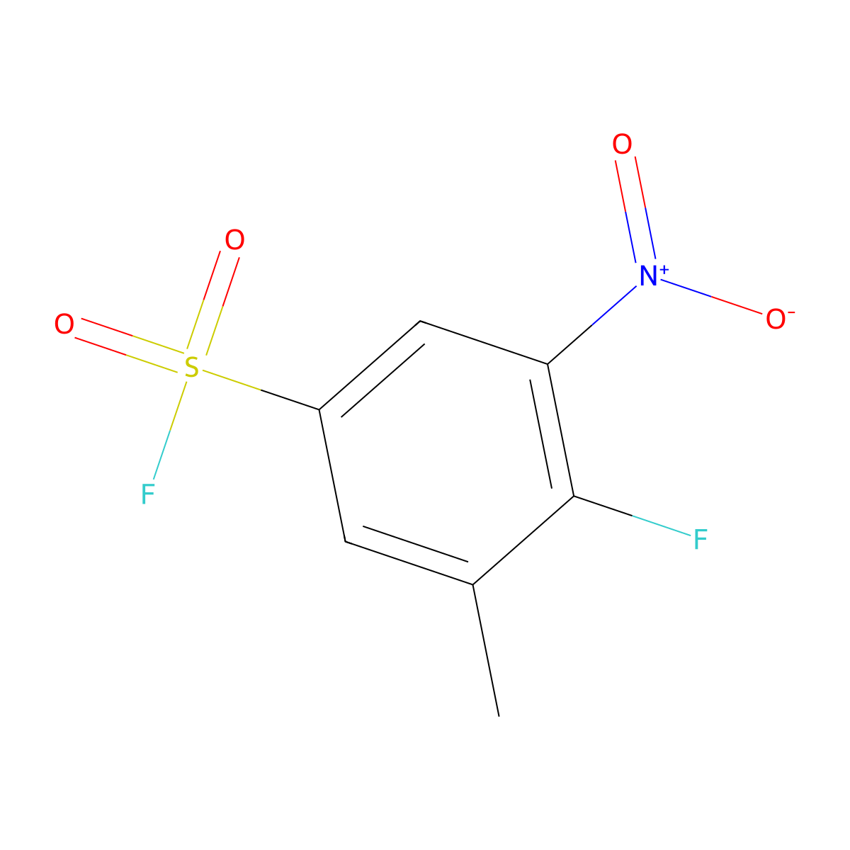 4-Fluoro-3-methyl-5-nitrobenzene-1-sulfonyl fluoride molecular structure, CAS 1955515-48-6