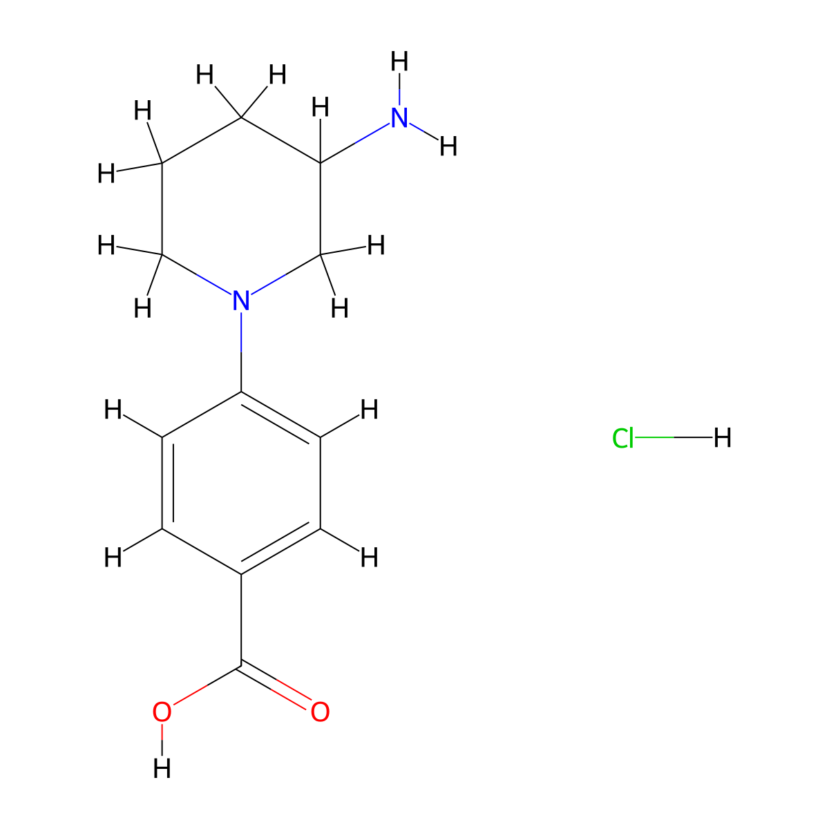4-(3-Aminopiperidin-1-yl)benzoic acid hydrochloride molecular structure, CAS 1955515-49-7