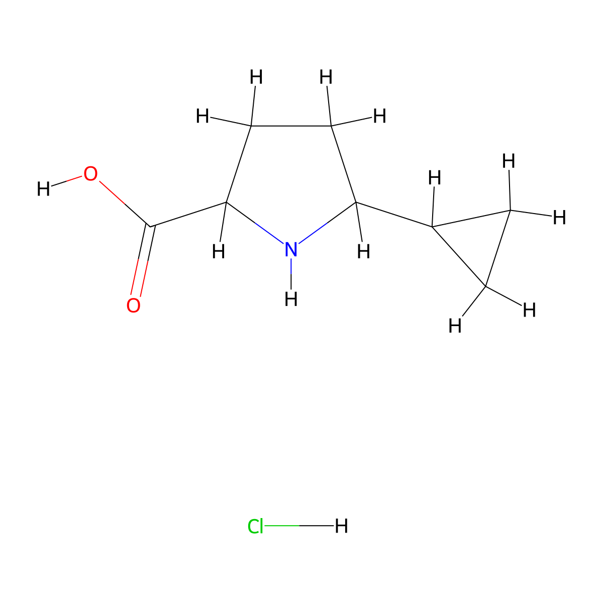 5-Cyclopropylpyrrolidine-2-carboxylic acid hydrochloride molecular structure, CAS 1955515-59-9