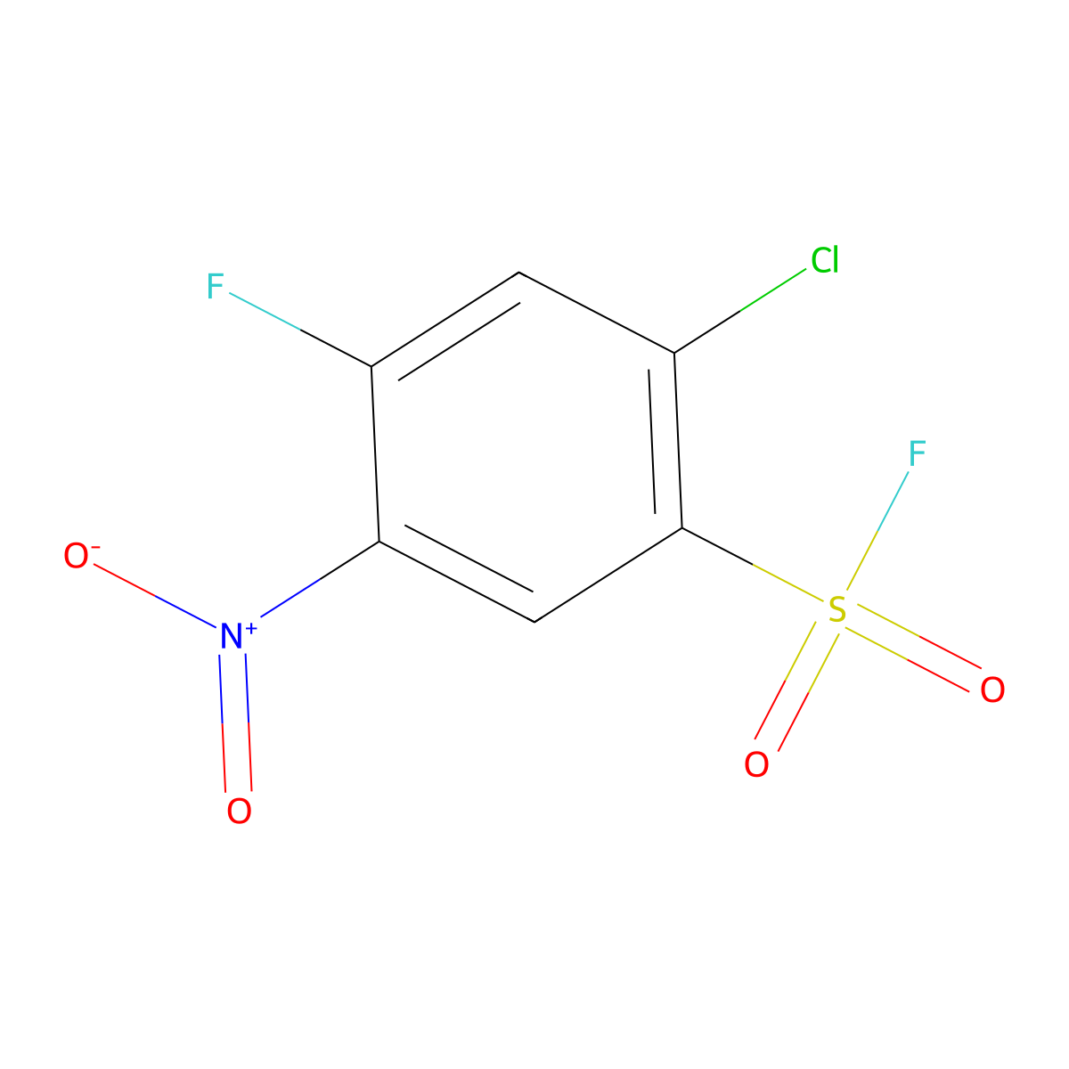 2-Chloro-4-fluoro-5-nitrobenzene-1-sulfonyl fluoride molecular structure, CAS 1955515-60-2