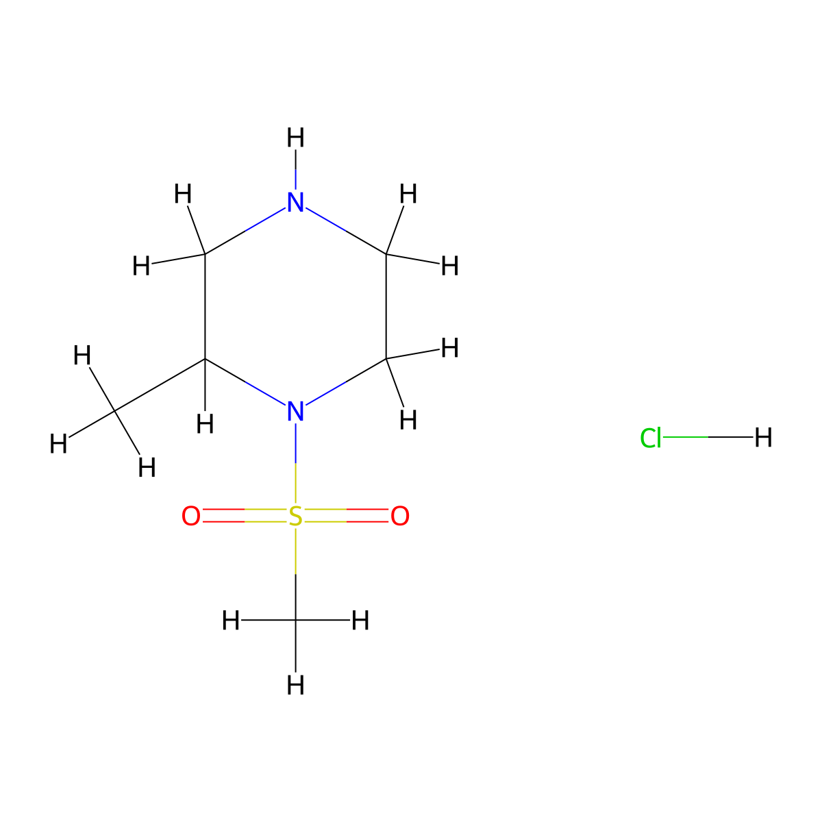 1-Methanesulfonyl-2-methylpiperazine hydrochloride molecular structure, CAS 1955515-63-5