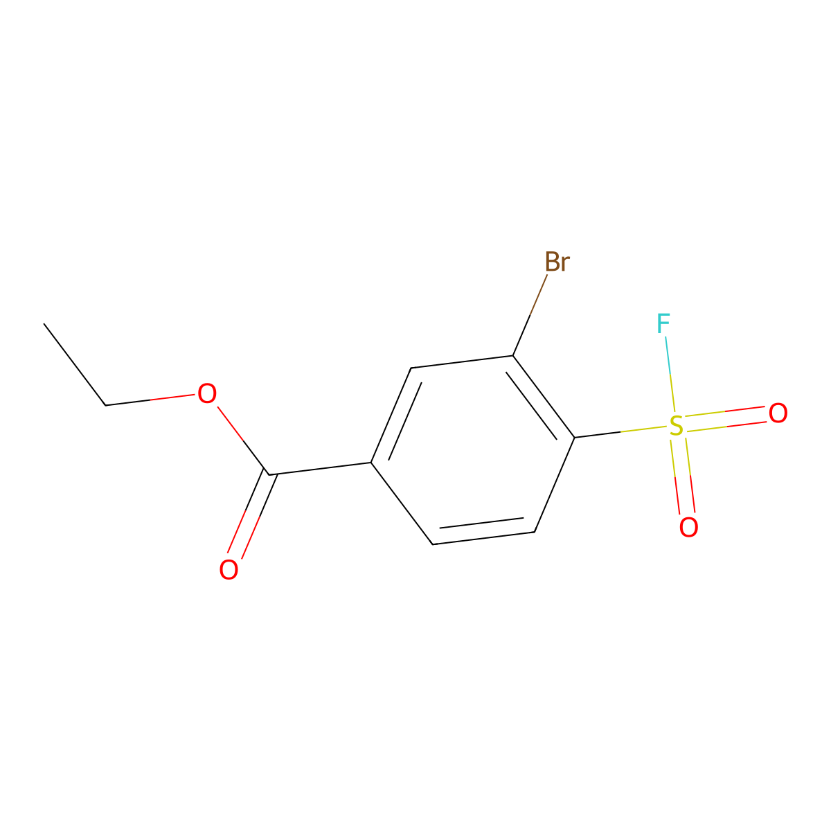 Ethyl 3-bromo-4-(fluorosulfonyl)benzoate molecular structure, CAS 1955515-68-0