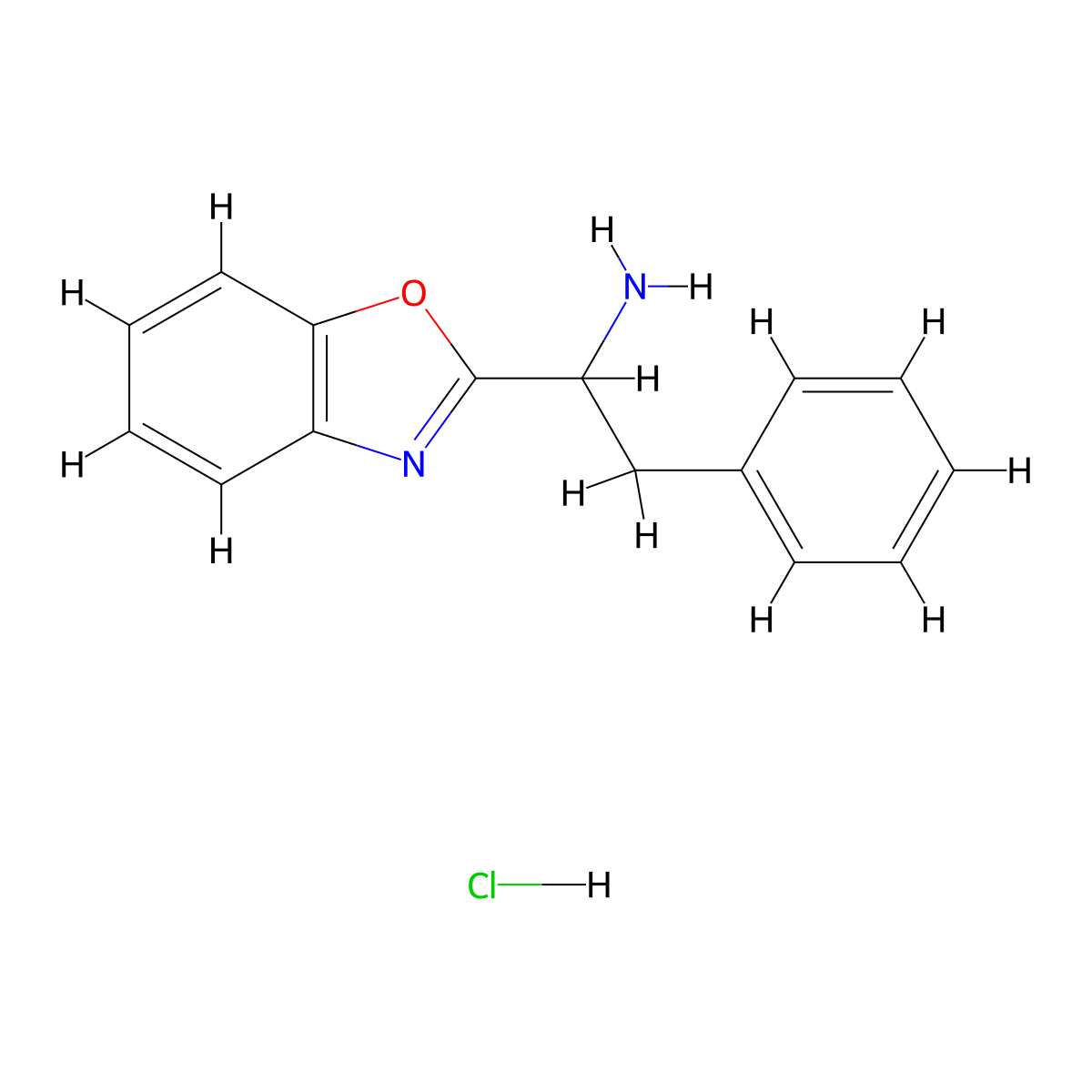 1-(Benzo[d]oxazol-2-yl)-2-phenylethan-1-amine hydrochloride molecular structure, CAS 1955515-69-1