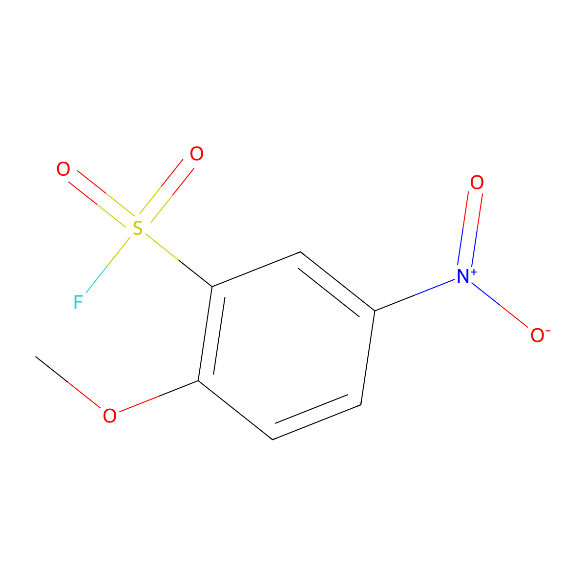 2-Methoxy-5-nitrobenzene-1-sulfonyl fluoride molecular structure, CAS 1955515-74-8