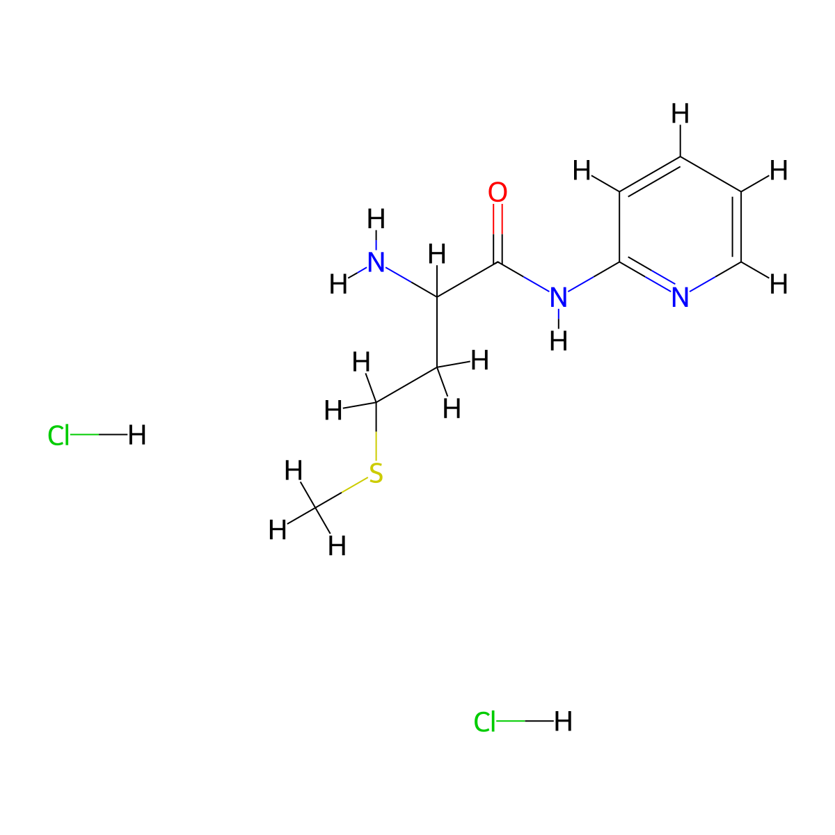 2-amino-4-(methylsulfanyl)-N-(pyridin-2-yl)butanamide dihydrochloride molecular structure, CAS 1955515-76-0