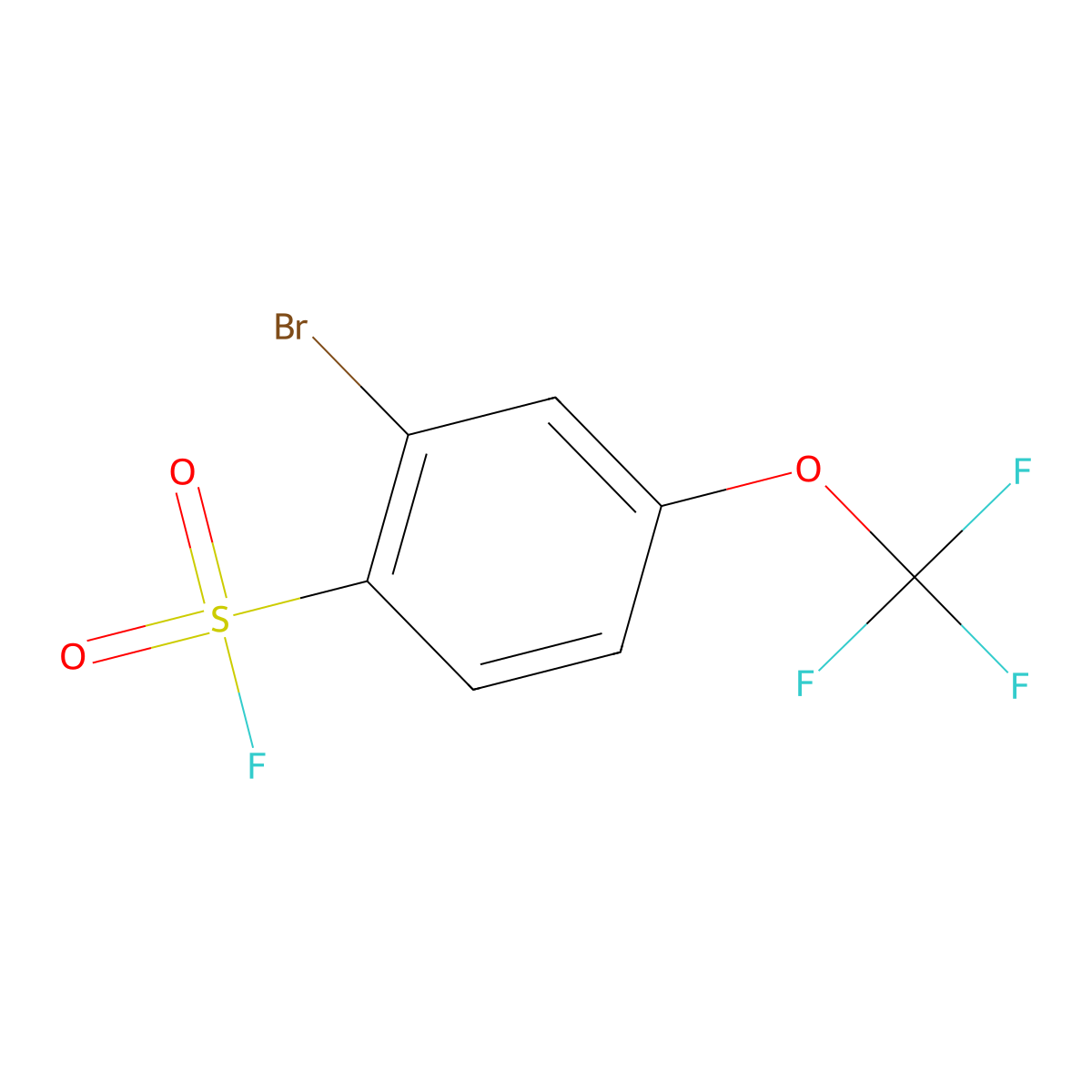 2-Bromo-4-(trifluoromethoxy)benzene-1-sulfonyl fluoride molecular structure, CAS 1955515-85-1