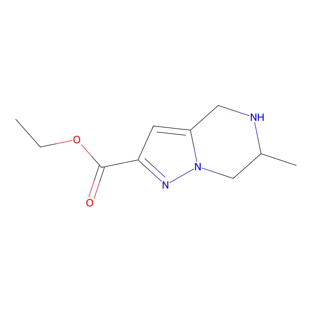 Ethyl 6-methyl-4,5,6,7-tetrahydropyrazolo[1,5-a]pyrazine-2-carboxylate molecular structure, CAS 1955516-04-7