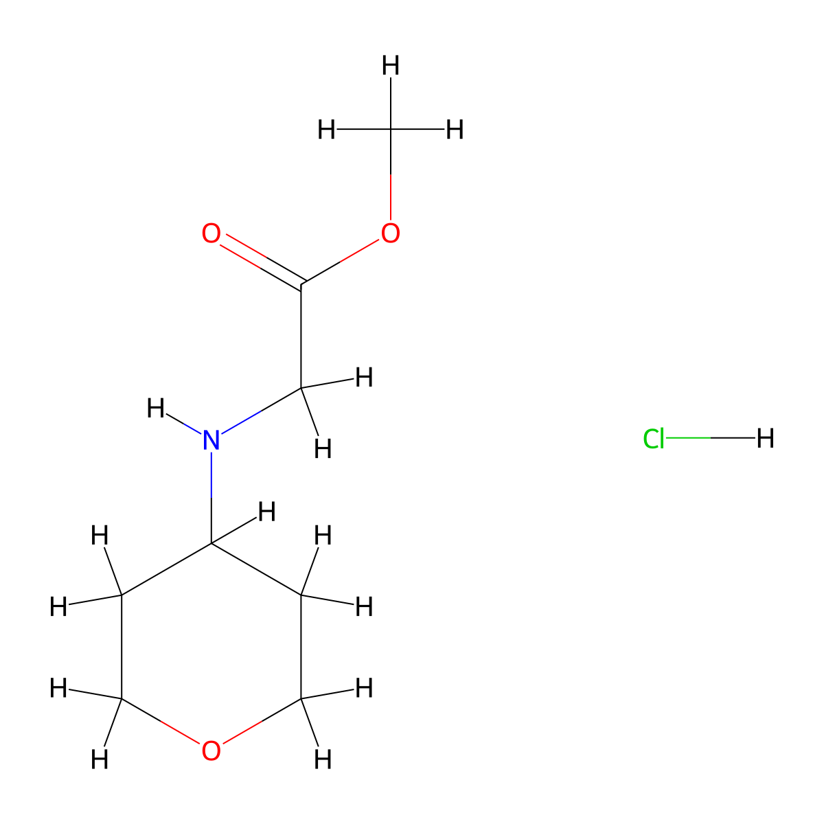 Methyl 2-[(oxan-4-yl)amino]acetate hydrochloride molecular structure, CAS 1955516-05-8