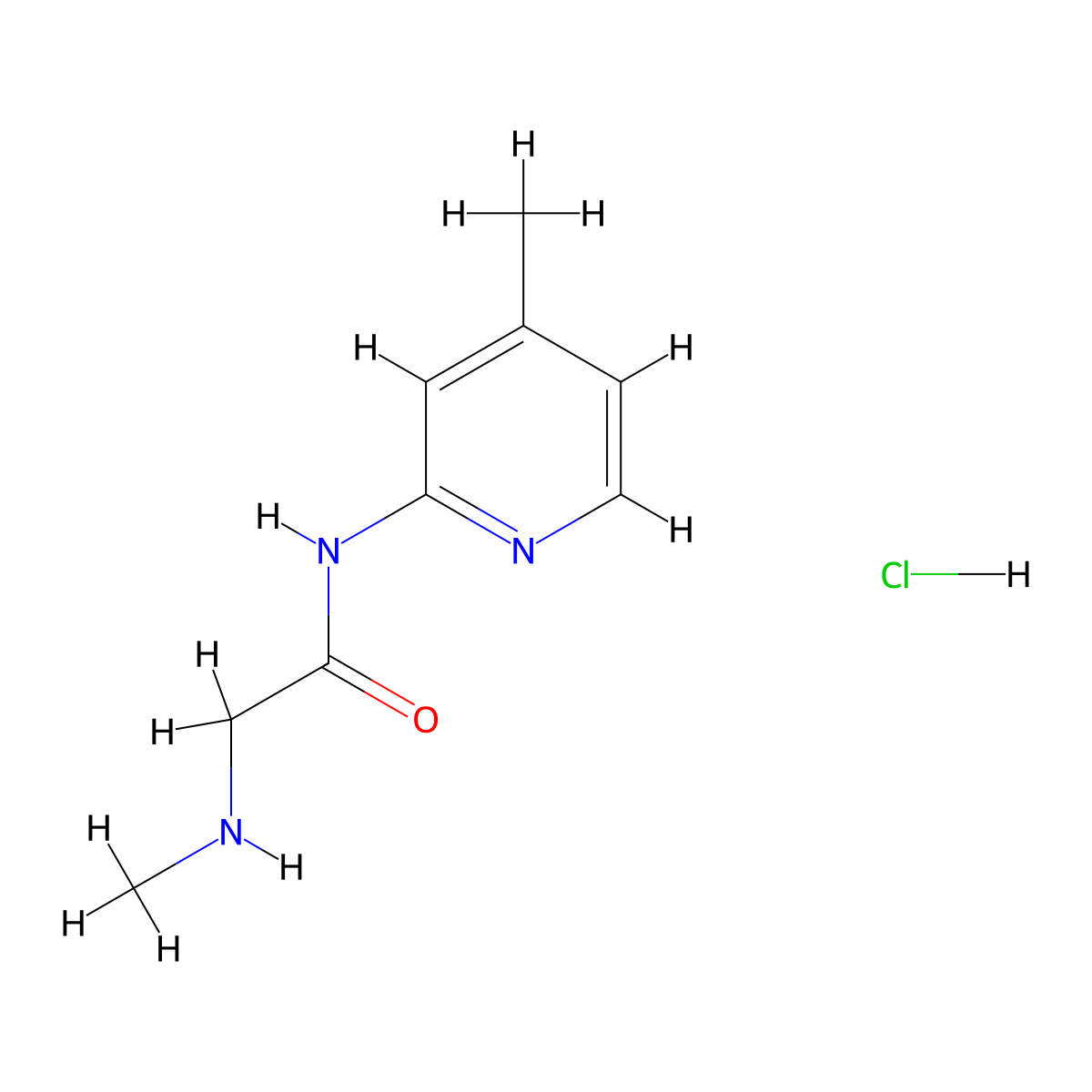 2-(methylamino)-N-(4-methylpyridin-2-yl)acetamide hydrochloride molecular structure, CAS 1955516-13-8