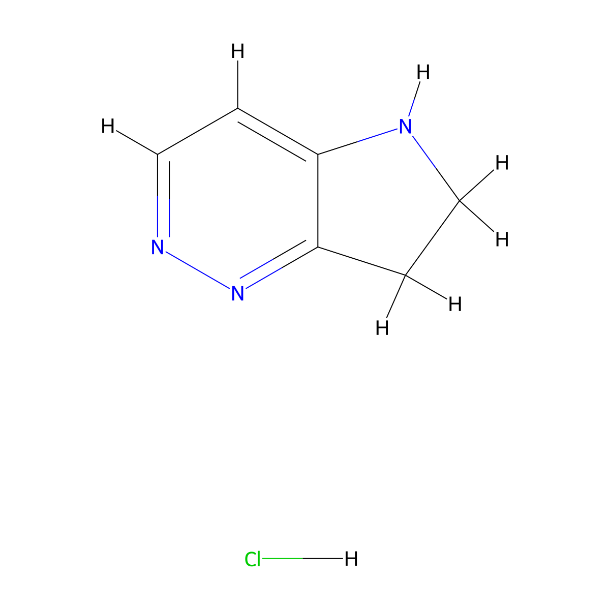 5H,6H,7H-pyrrolo[3,2-c]pyridazine hydrochloride molecular structure, CAS 1955516-17-2