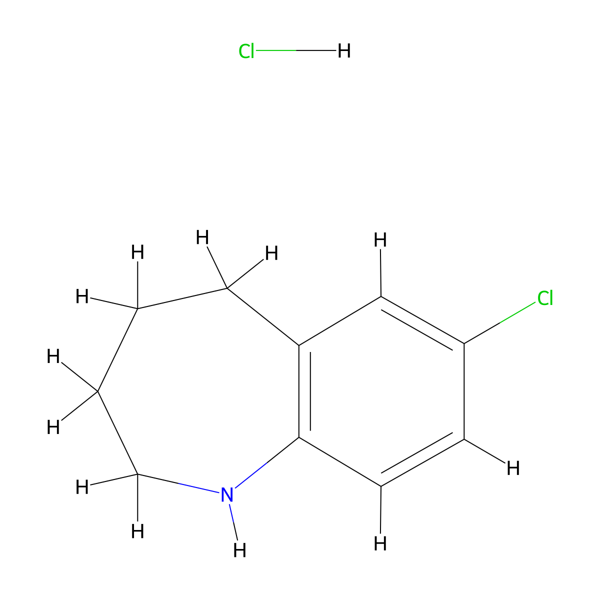 7-chloro-2,3,4,5-tetrahydro-1H-1-benzazepine hydrochloride molecular structure, CAS 1955516-22-9