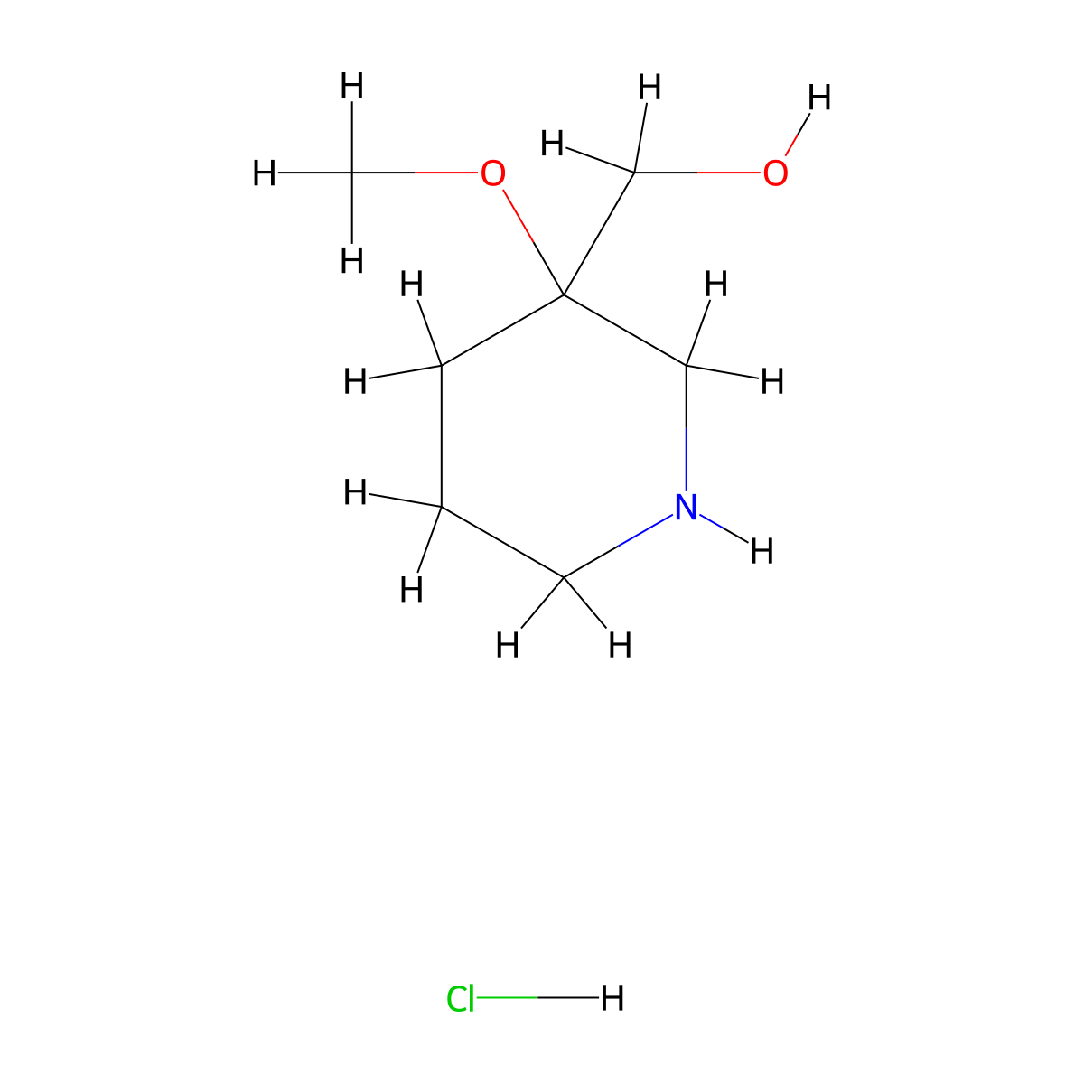 (3-Methoxypiperidin-3-yl)methanol hydrochloride molecular structure, CAS 1955517-97-1