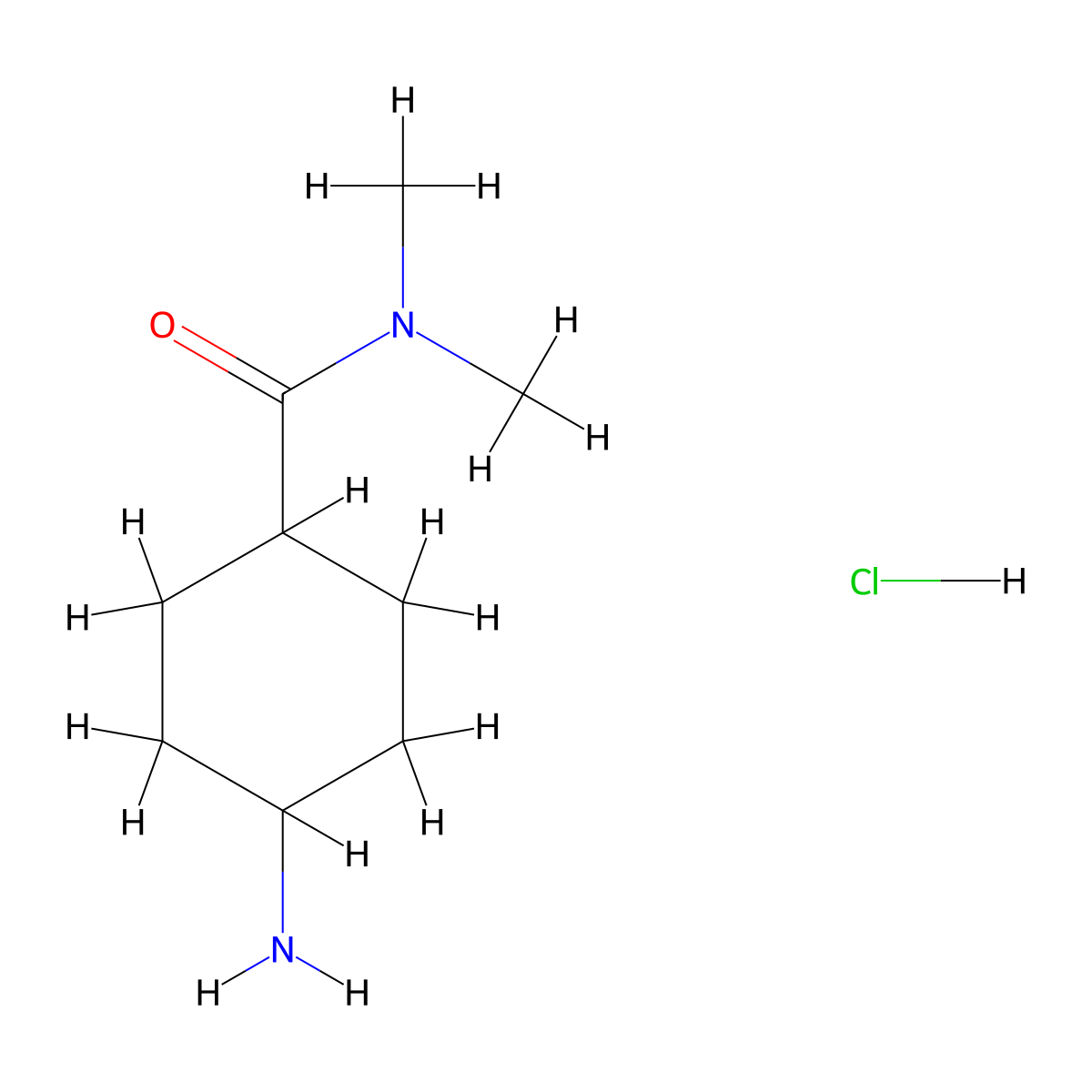 4-amino-N,N-dimethylcyclohexane-1-carboxamide hydrochloride molecular structure, CAS 1955518-06-5