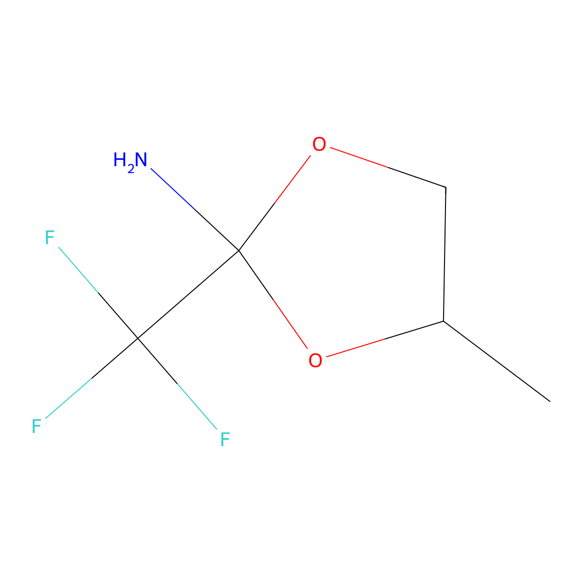 4-Methyl-2-(trifluoromethyl)-1,3-dioxolan-2-amine molecular structure, CAS 1955518-08-7