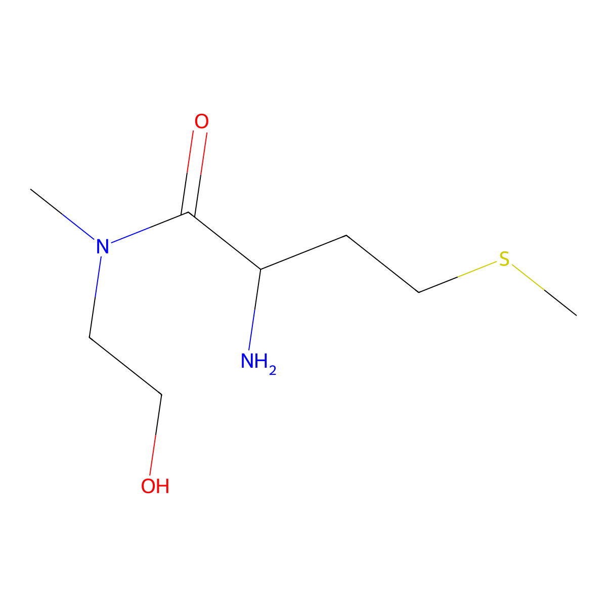2-amino-N-(2-hydroxyethyl)-N-methyl-4-(methylsulfanyl)butanamide molecular structure, CAS 1955518-17-8