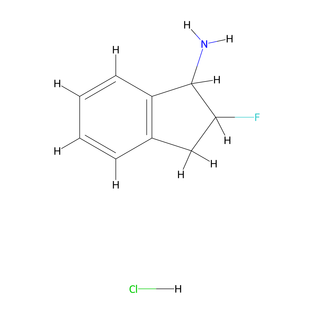 2-Fluoro-2,3-dihydro-1H-inden-1-amine hydrochloride molecular structure, CAS 1955518-24-7
