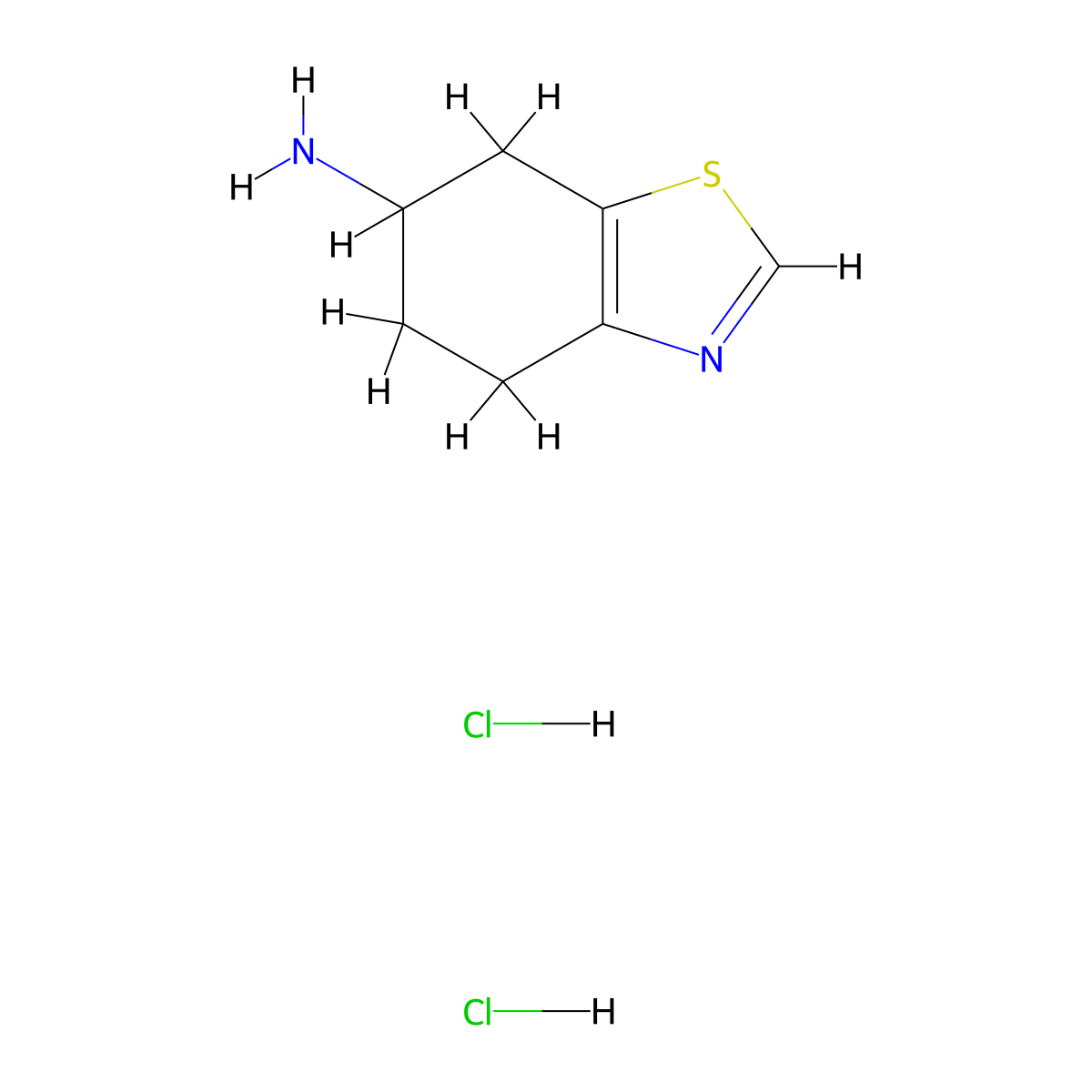 4,5,6,7-Tetrahydro-1,3-benzothiazol-6-amine dihydrochloride molecular structure, CAS 1955518-29-2