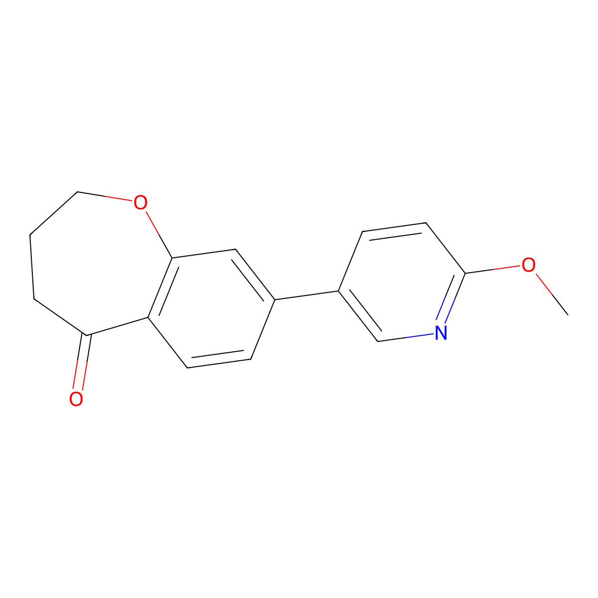 8-(6-Methoxypyridin-3-yl)-2,3,4,5-tetrahydro-1-benzoxepin-5-one molecular structure, CAS 1955518-32-7