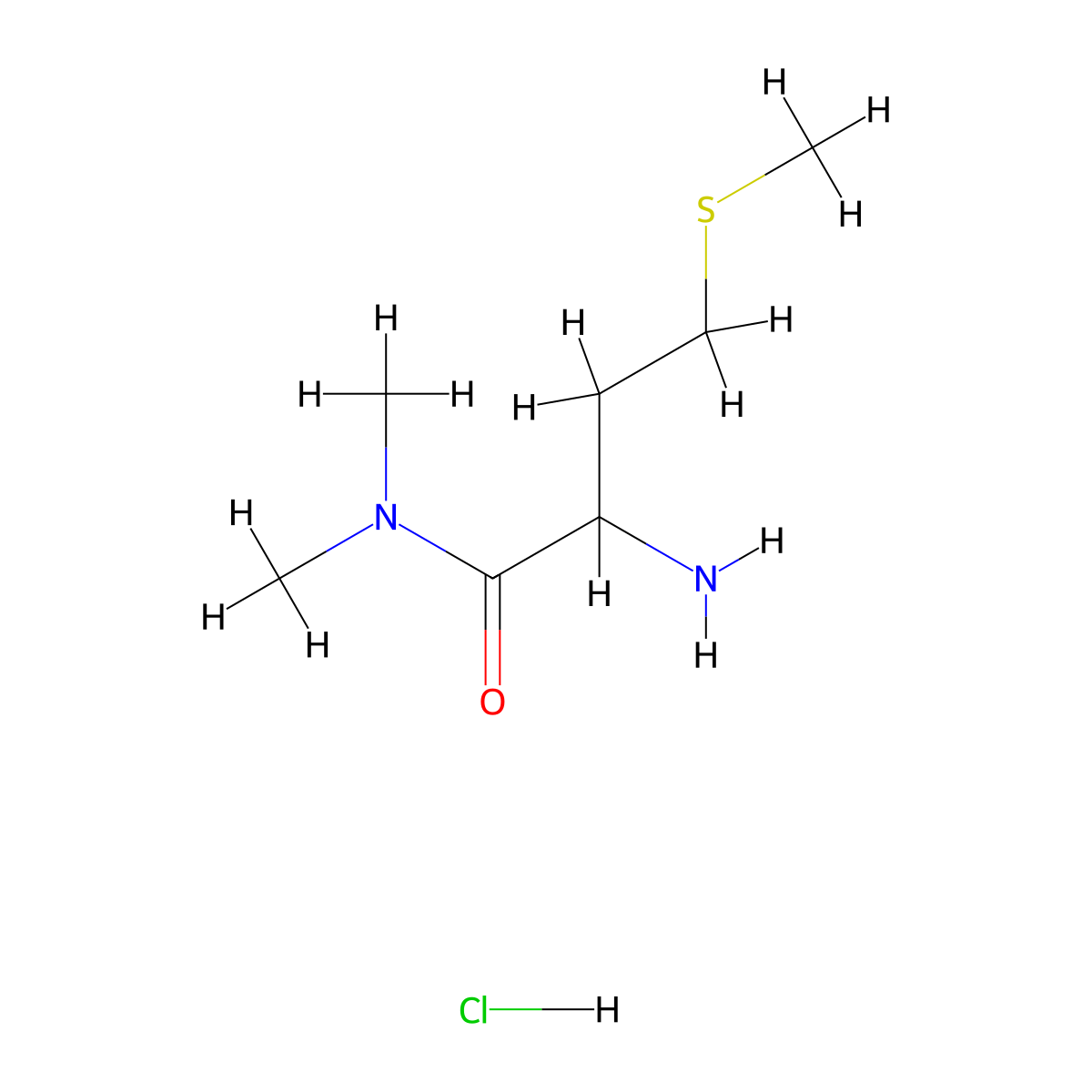 2-amino-N,N-dimethyl-4-(methylsulfanyl)butanamide hydrochloride molecular structure, CAS 1955518-60-1
