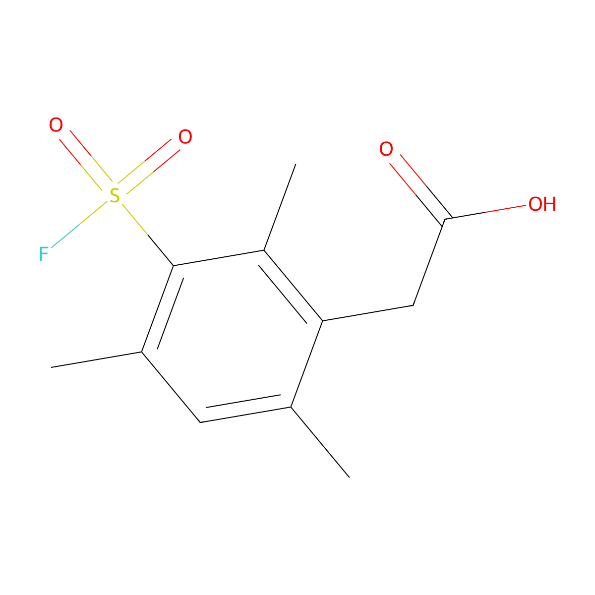 2-[3-(Fluorosulfonyl)-2,4,6-trimethylphenyl]acetic acid molecular structure, CAS 1955518-67-8