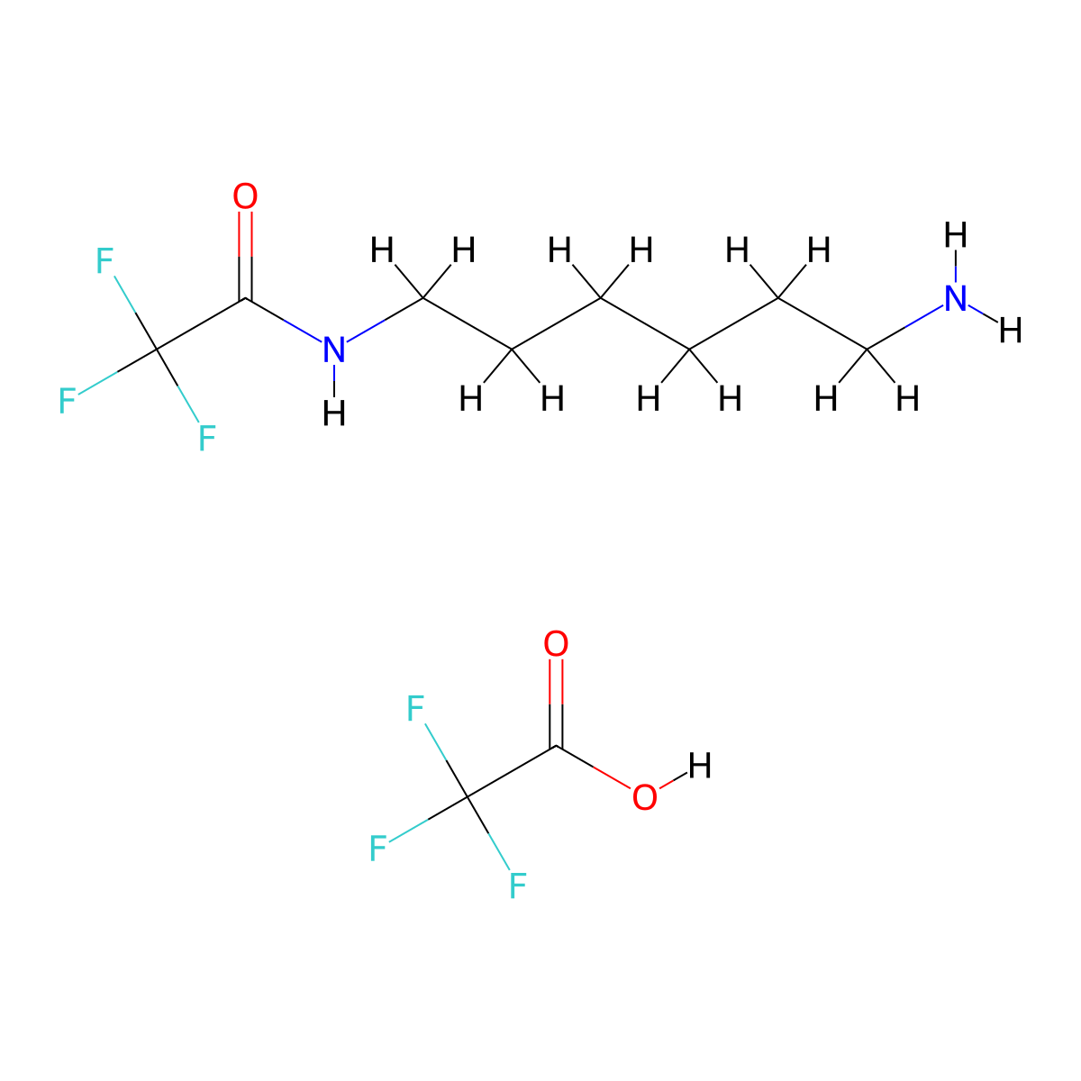 N-(6-aminohexyl)-2,2,2-trifluoroacetamide, trifluoroacetic acid molecular structure, CAS 1955518-72-5