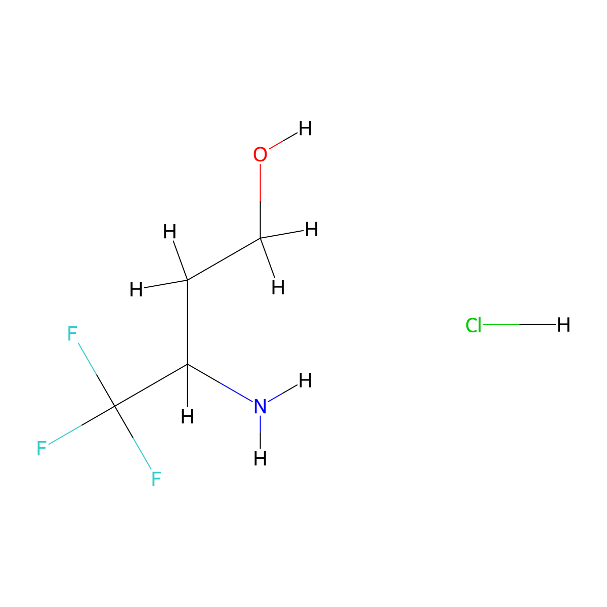 3-Amino-4,4,4-trifluorobutan-1-ol hydrochloride molecular structure, CAS 1955518-76-9