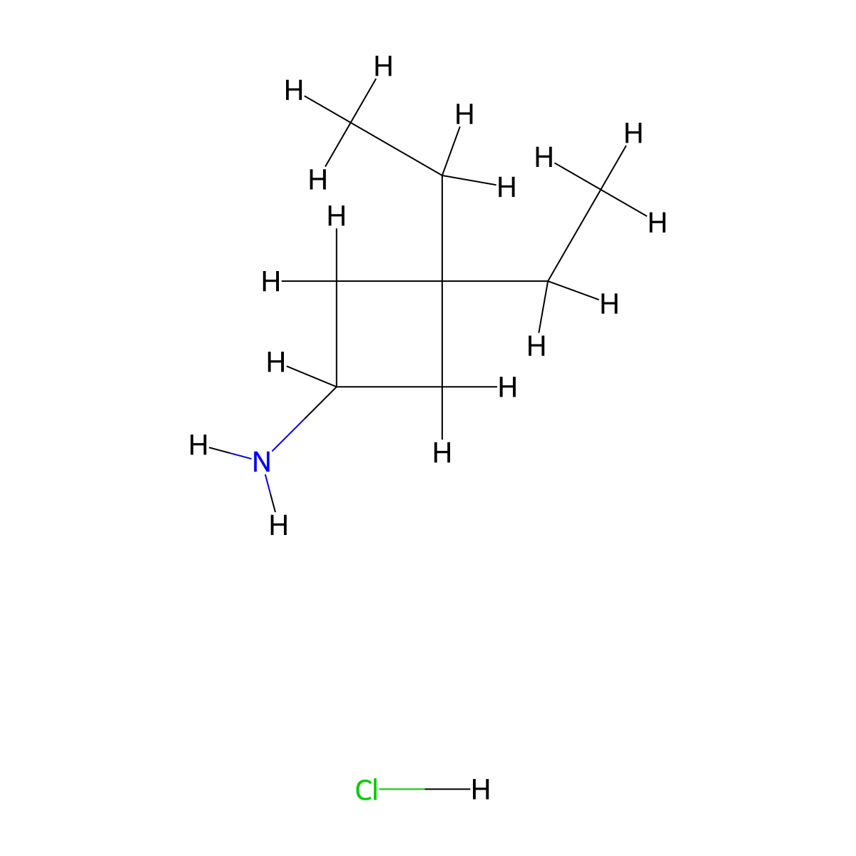 3,3-Diethylcyclobutan-1-amine hydrochloride molecular structure, CAS 1955519-12-6
