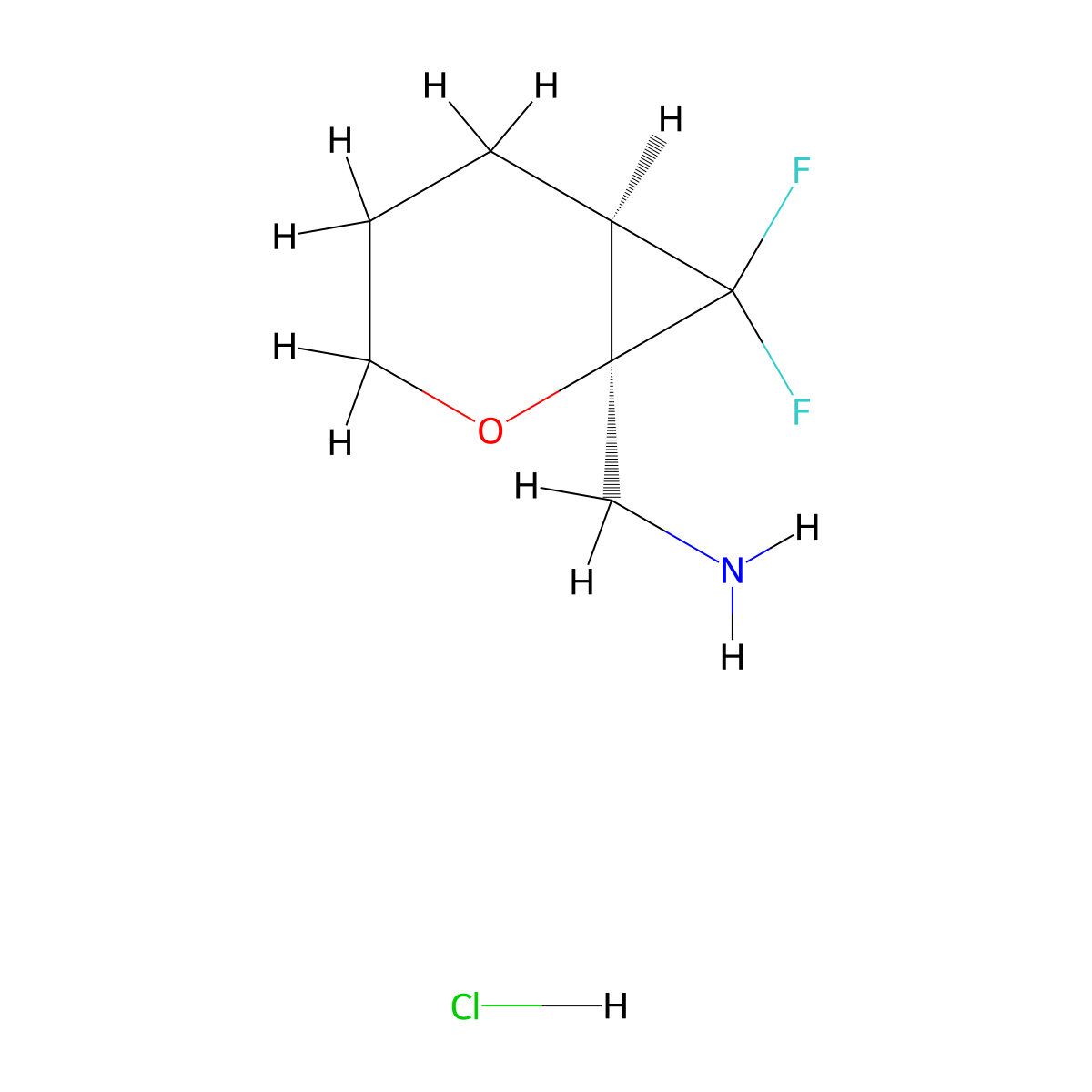 rac-[(1R,6R)-7,7-difluoro-2-oxabicyclo[4.1.0]heptan-1-yl]methanamine hydrochloride molecular structure, CAS 1955519-24-0