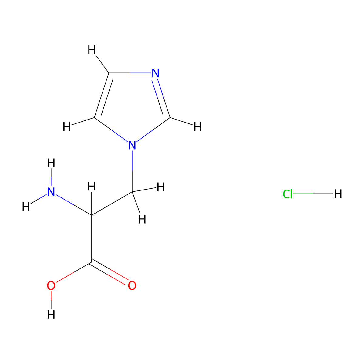 2-amino-3-(1H-imidazol-1-yl)propanoic acid hydrochloride molecular structure, CAS 1955519-51-3